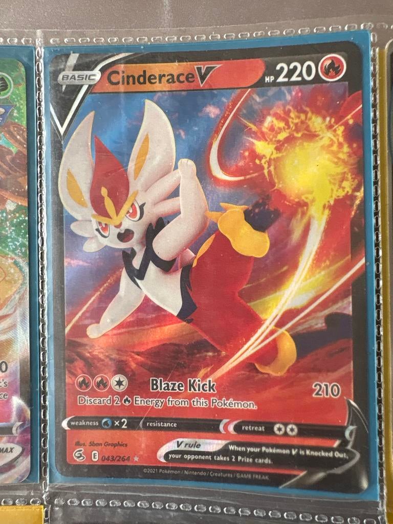 Pokémon Cinderace V Kaart - Basic HP 220, Hobby en Vrije tijd, Verzamelkaartspellen | Pokémon, Gebruikt, Losse kaart, Ophalen