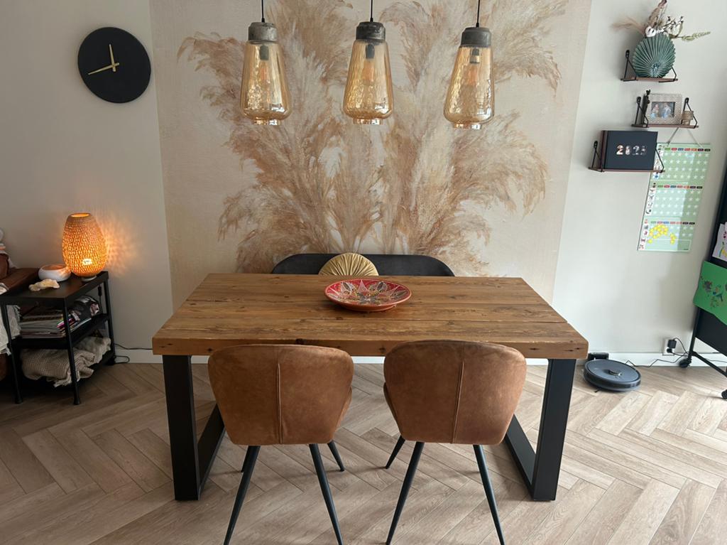 Eettafel | 170x90 cm | Massief | Industrieel | Nieuw €1495,-, Gebruikt, Industrieel/landelijk/modern, Eikenhout, 150 tot 200 cm