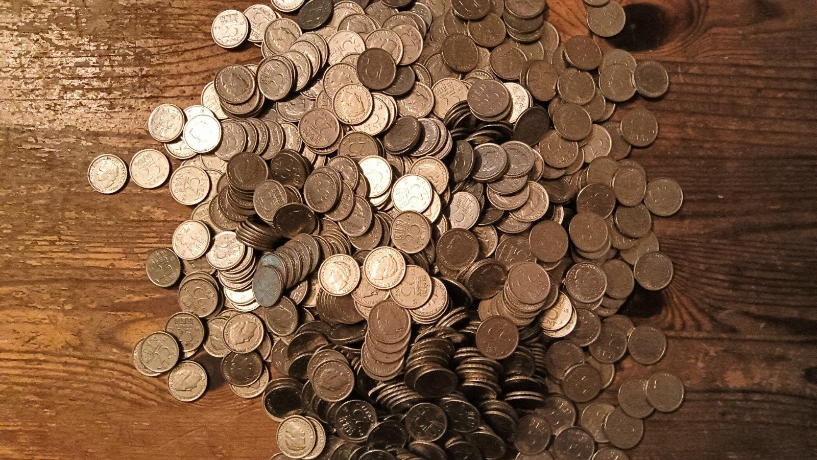 1,85 kg Nederland 25 cent 1948 kwartjes Wilhelmina nikkel, Ophalen of Verzenden, Nederland, Munten