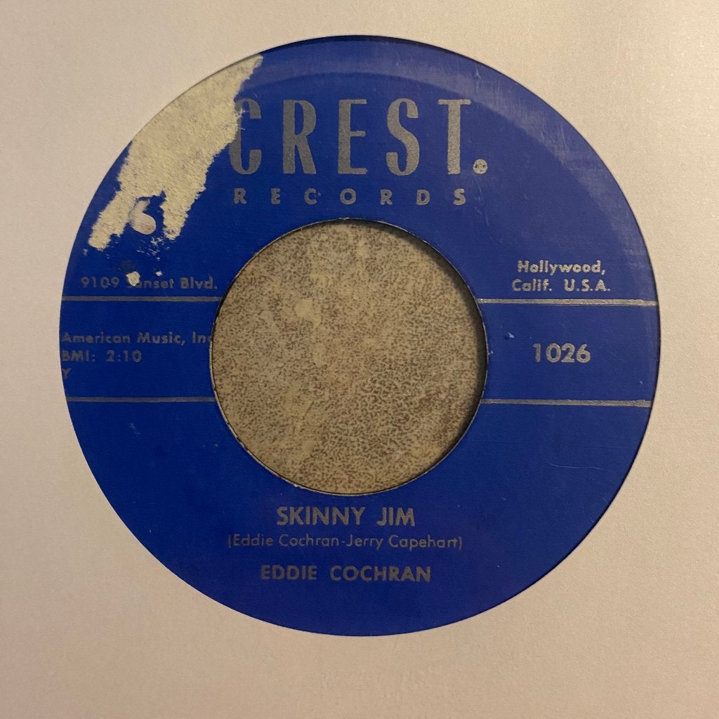 Rockabilly: Eddie Cochran: Skinny Jim re, Overige genres, 7 inch, Ophalen of Verzenden, Zo goed als nieuw