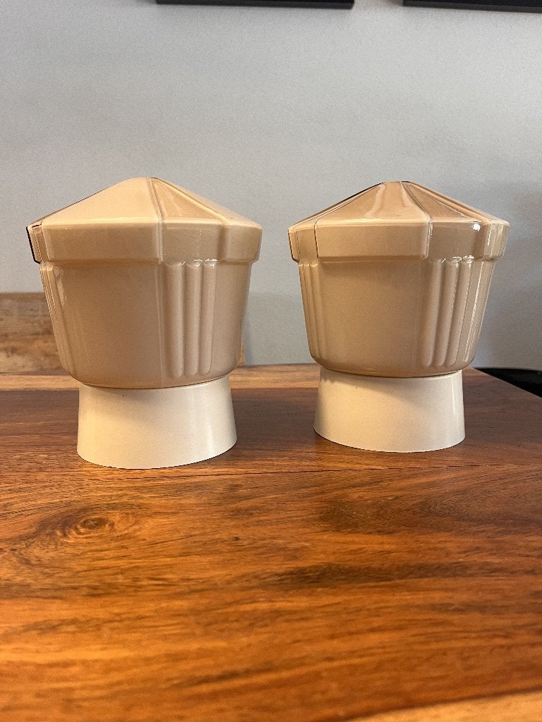 2x Thabur Ochre plafondlamp – vintage Art Deco – puntgaaf, Ophalen of Verzenden
