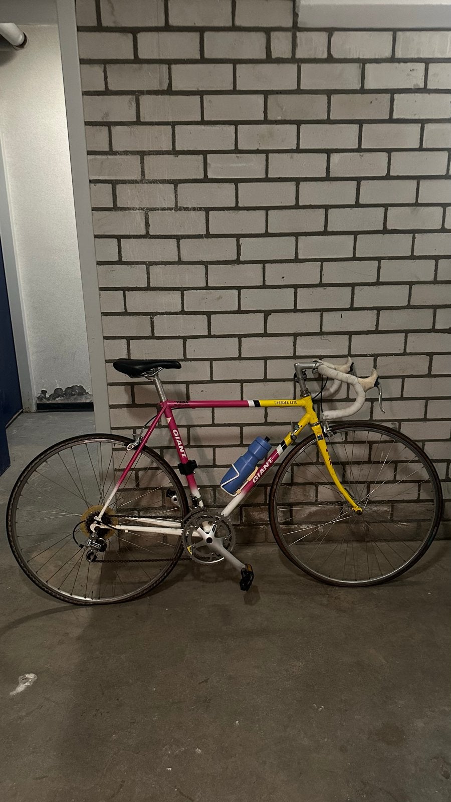 Giant racefiets, roze/geel, Shimano SIS, Ophalen, Gebruikt, Staal, Giant