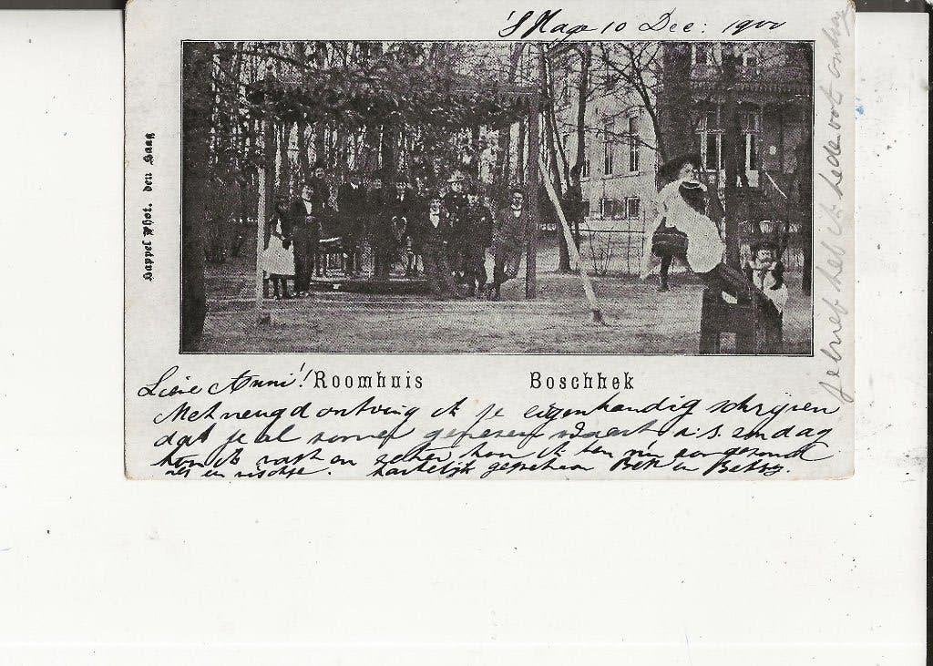 Den Haag Boschhek Roomhuis met wip 10 dec 1900, Ophalen of Verzenden, Voor 1920, Gelopen, Zuid-Holland