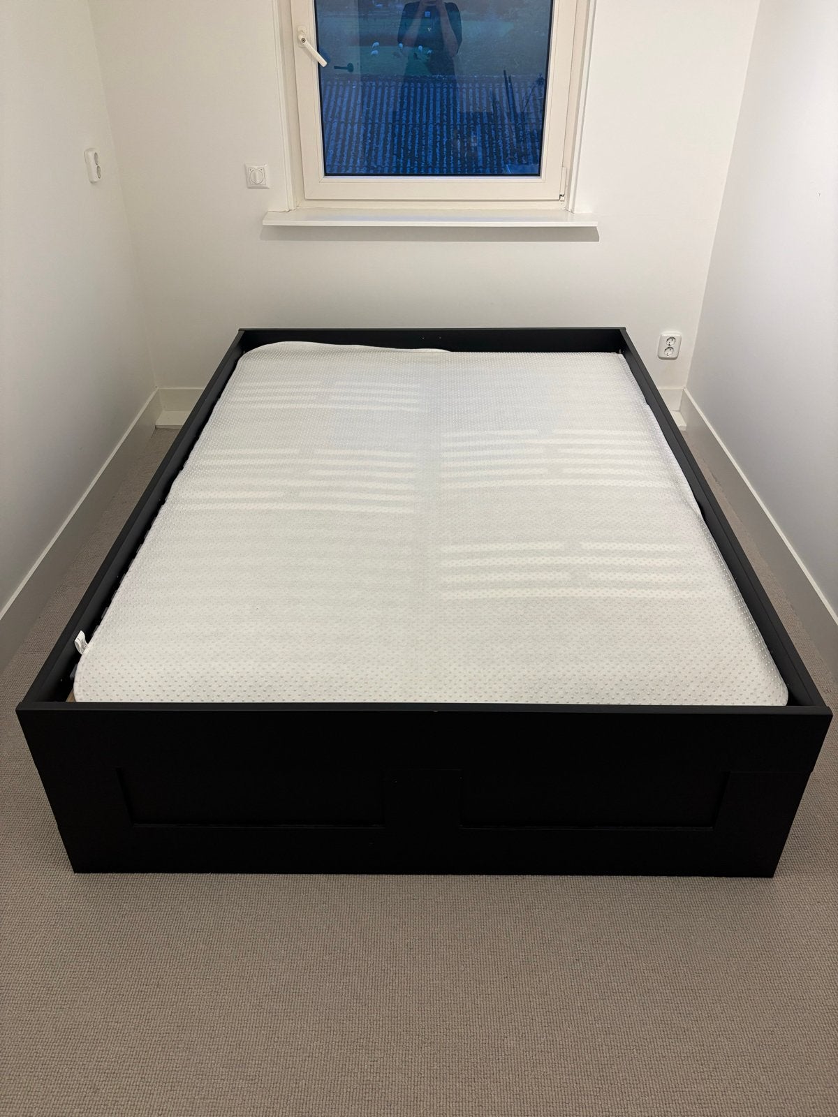 IKEA Brimnes bed met opbergruimte, Ophalen, Gebruikt, Zwart, Tweepersoons