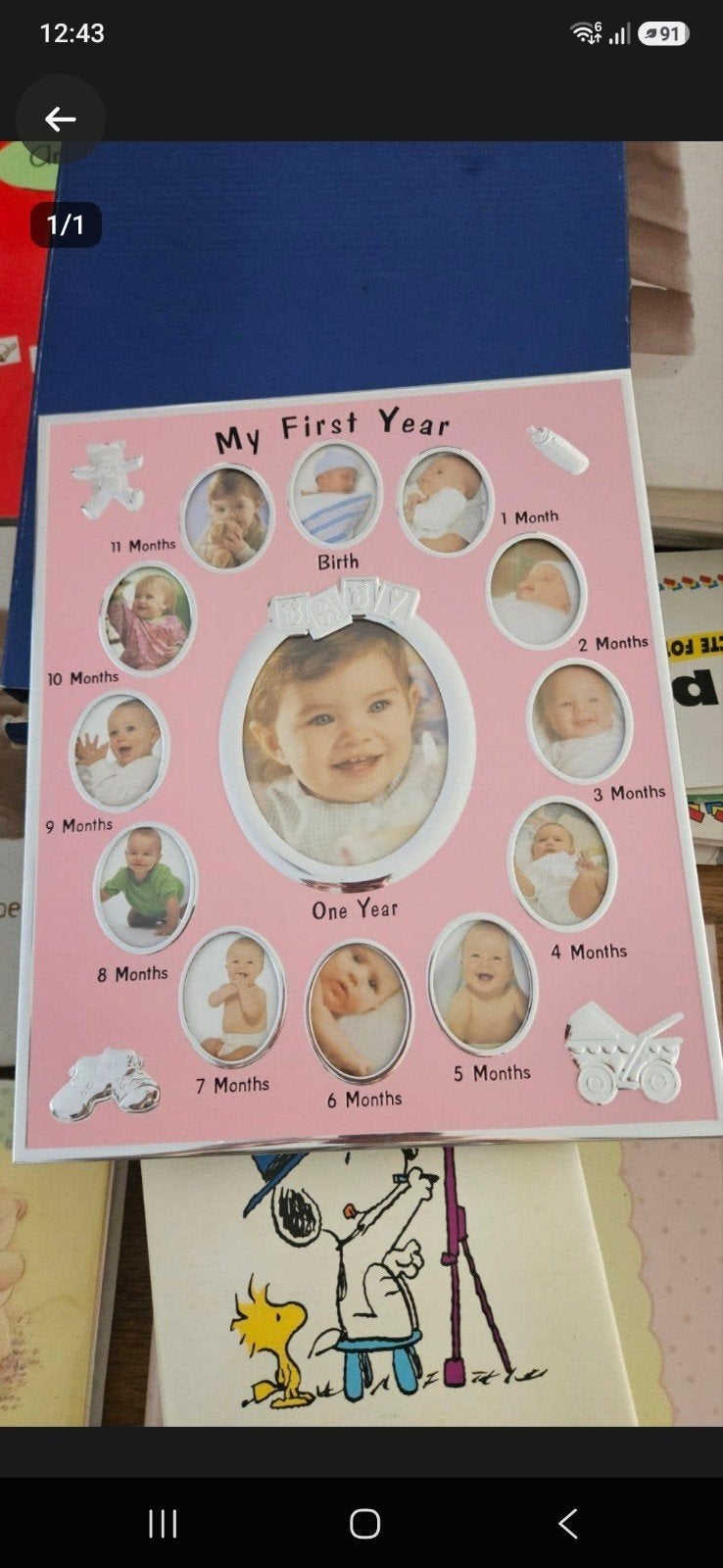 GRATIS! Mijn Eerste Jaar Fotolijst - Roze Baby Fotocollage, Kinderen en Baby's, Ophalen of Verzenden, Nieuw, Kraamcadeau