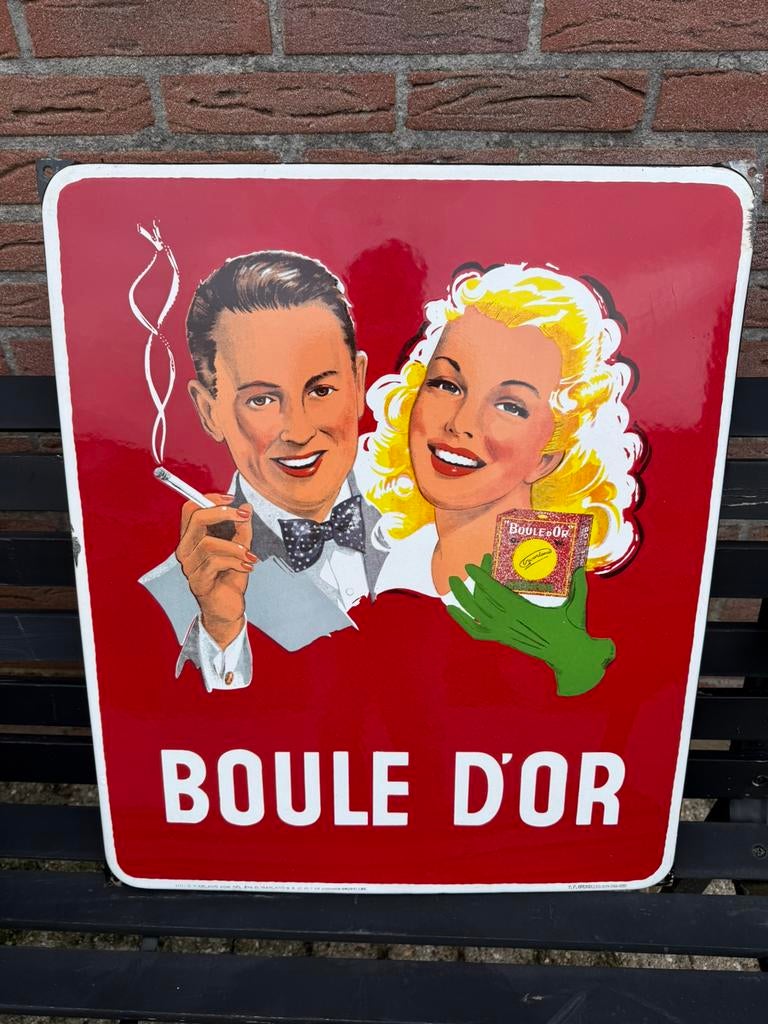 emaille reclamebord., Ophalen of Verzenden, Zo goed als nieuw, Reclamebord