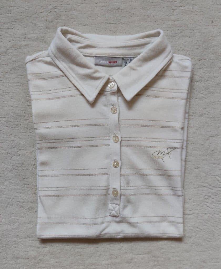 Mexx Sport poloshirt wit met goudkleurige streepjes, Kleding | Dames, Sportkleding, Maat 38/40 (M), Mexx, Wit, Overige typen