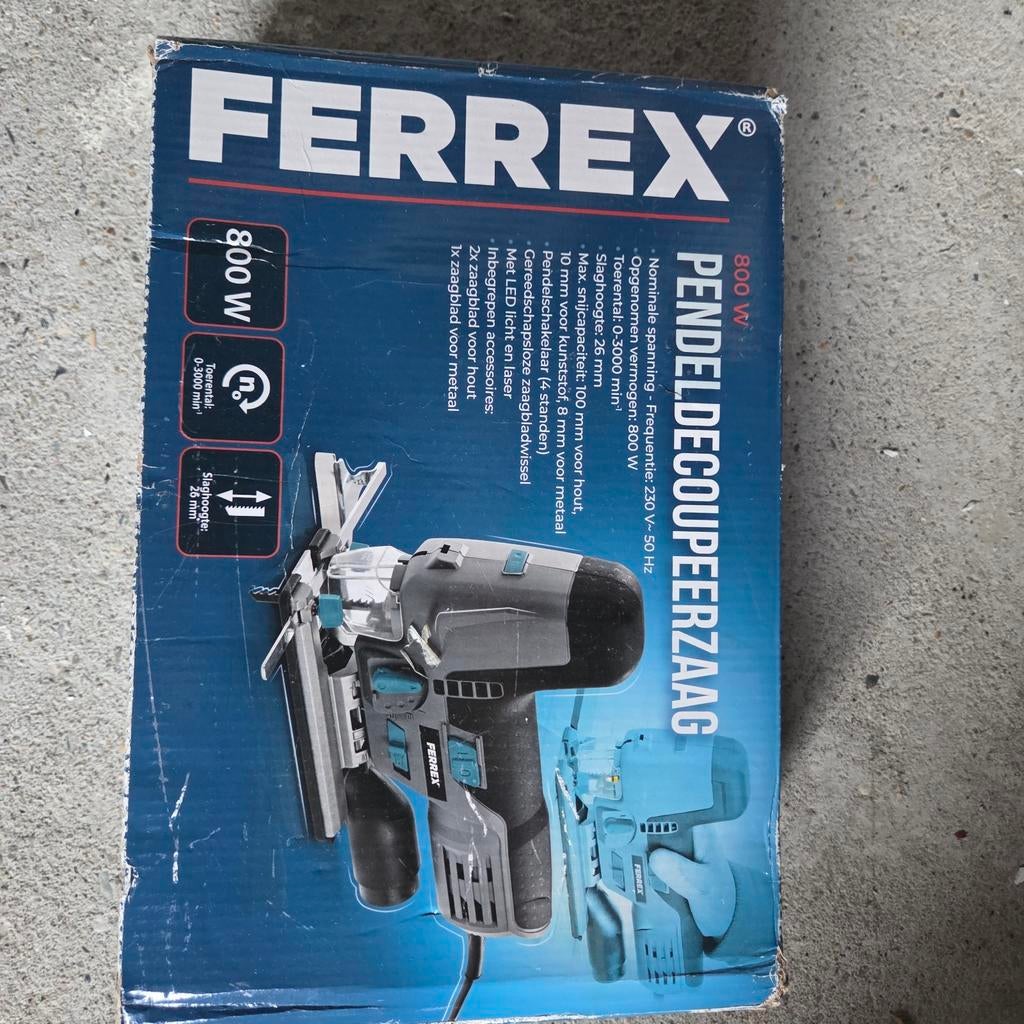 Ferrex 800W Pendeldecoupeerzaag - Nieuw in doos, Doe-het-zelf en Verbouw, Gereedschap | Zaagmachines, Ophalen of Verzenden