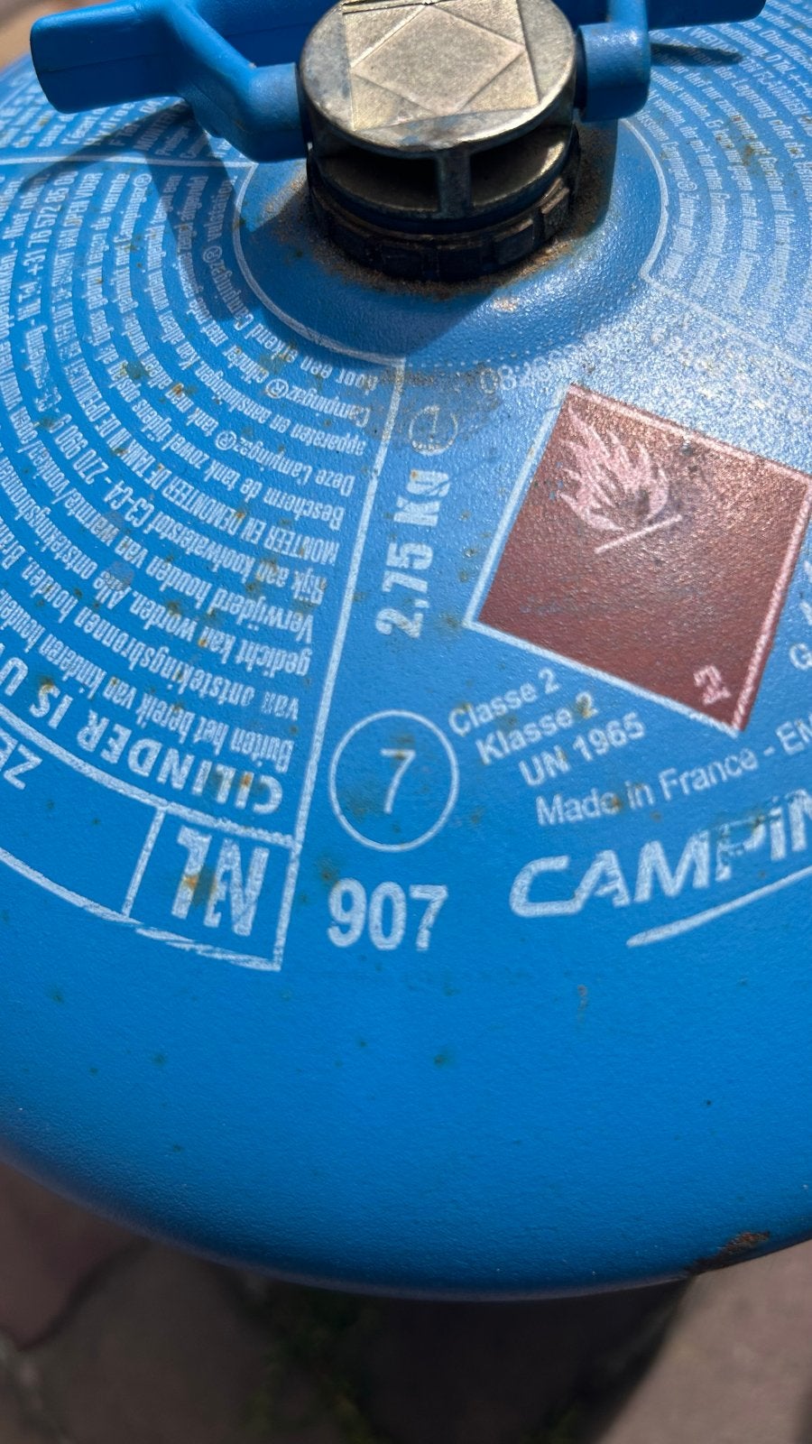 Campingaz gasfles 2,75 kg - halfvol, Ophalen, Gebruikt