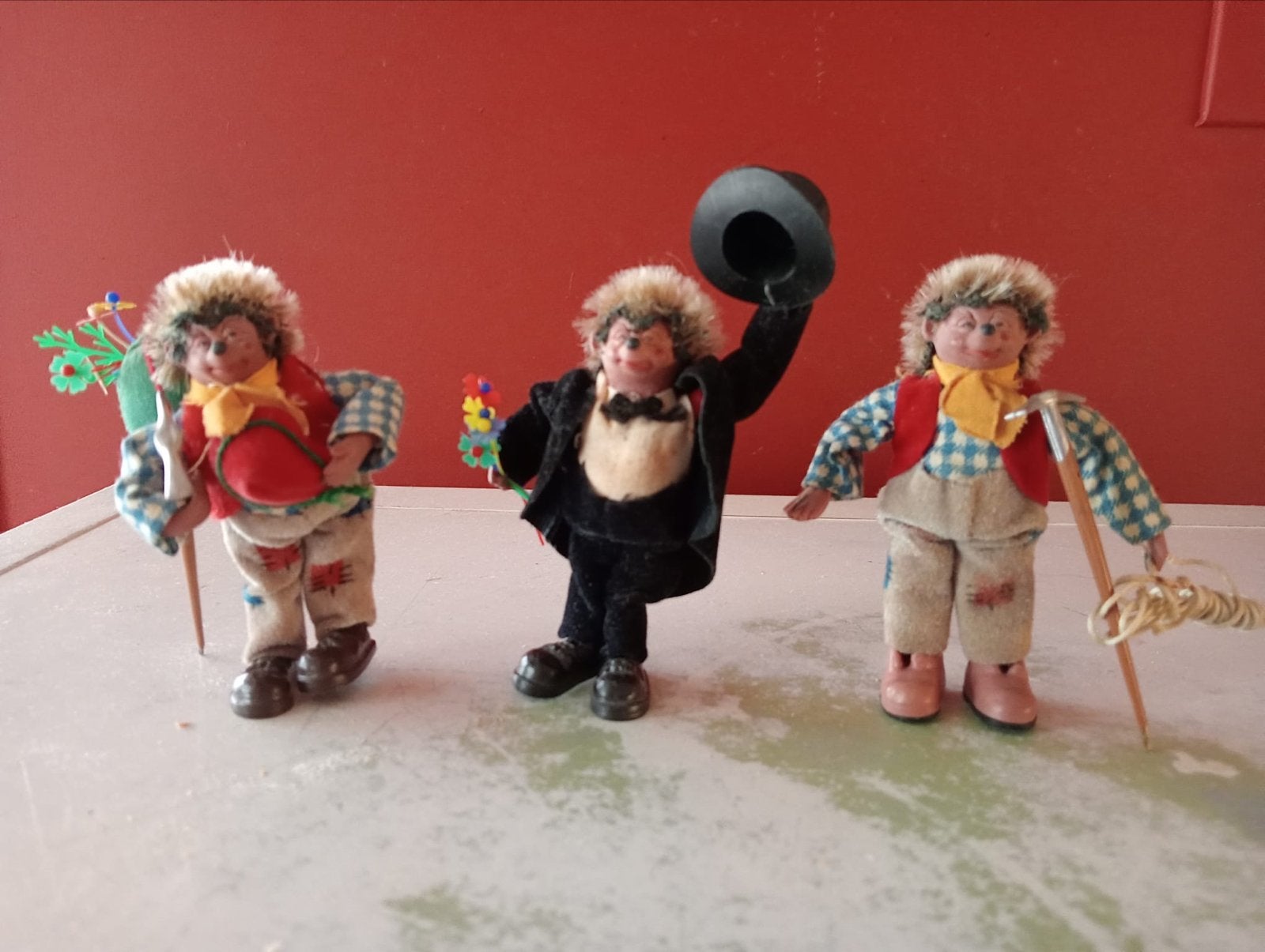 Set van 3 Vintage Peter Mecki Egel Poppen, Ophalen of Verzenden, Gebruikt, Overige typen