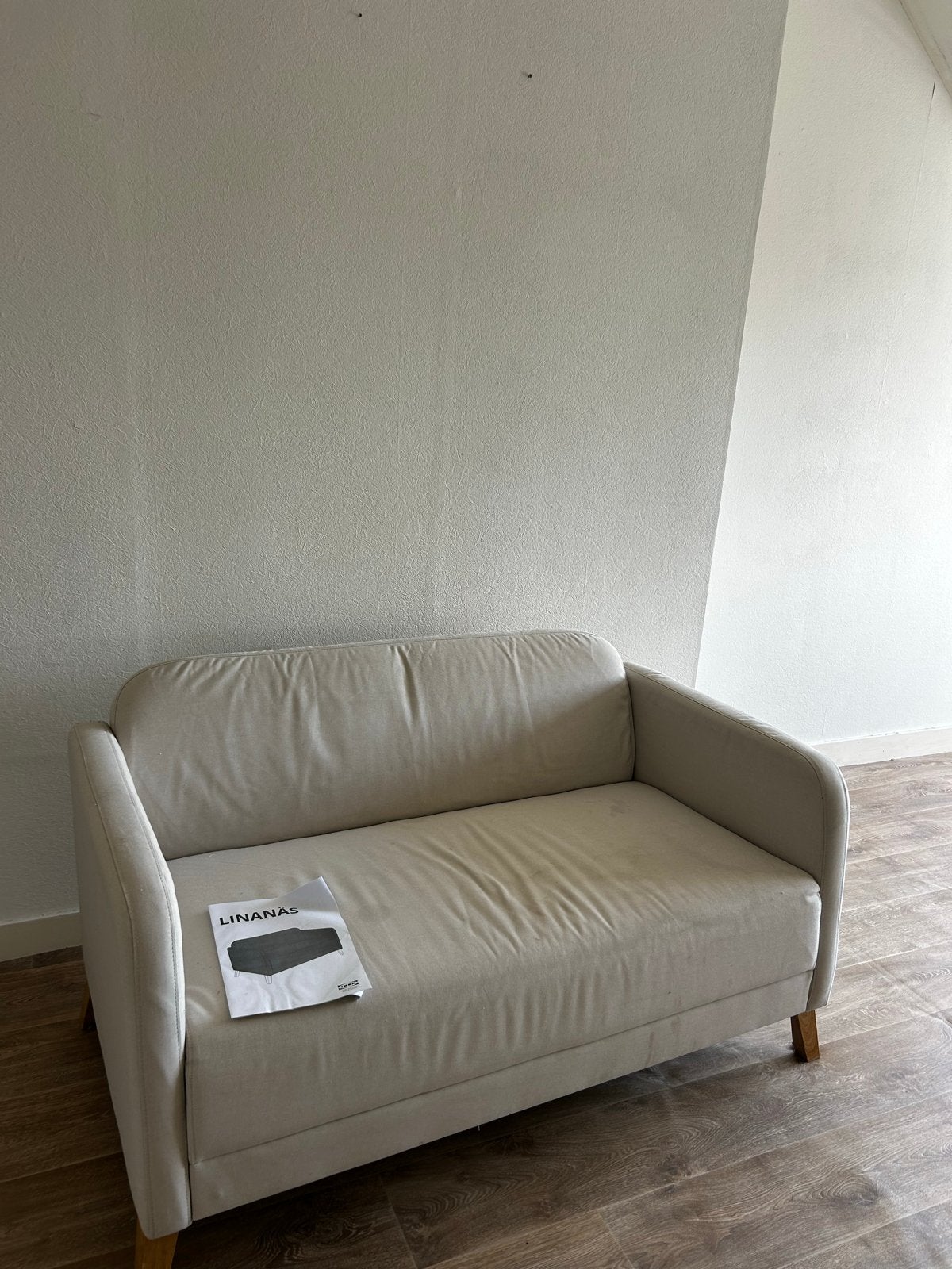 IKEA LINANÄS bank - 3 jaar oud, Ophalen of Verzenden, Gebruikt, Tweepersoons, Stof