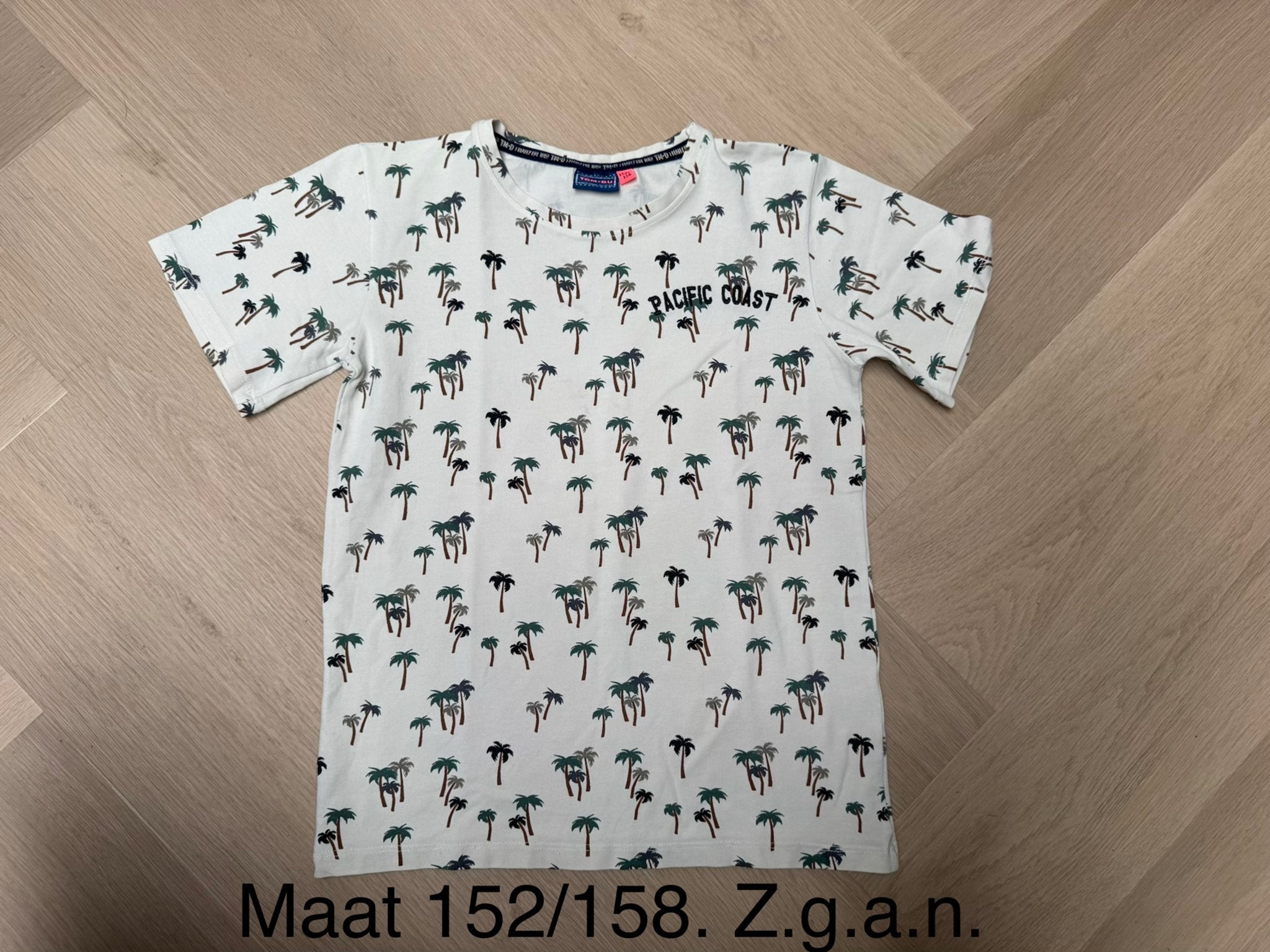 T-shirt met palmboomprint, maat 152/158, z.g.a.n., Ophalen of Verzenden, Zo goed als nieuw, Jongen, Shirt of Longsleeve