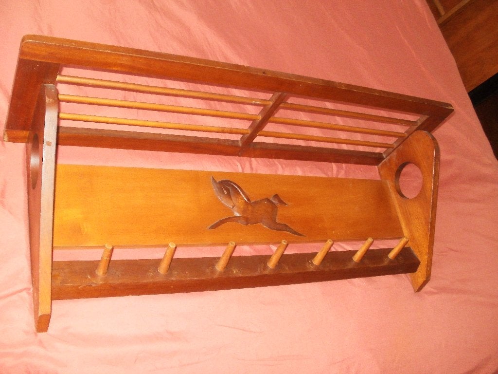 kapstok, teakhout, groot model Scandinavisch, Wandkapstok, Gebruikt, Ophalen of Verzenden, Minder dan 100 cm