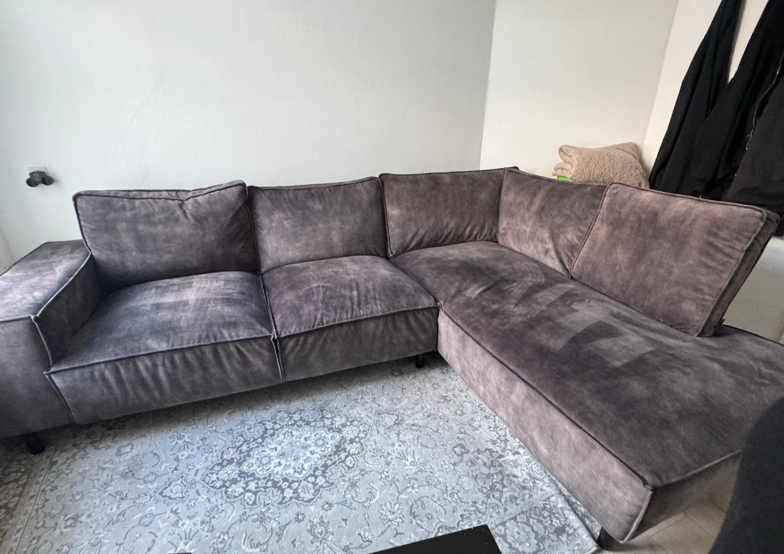 Hoekbank / Loungebank – donkergrijs – ruim en comfortabel, Huis en Inrichting, Ophalen, Gebruikt, Hoekbank, 300 cm of meer