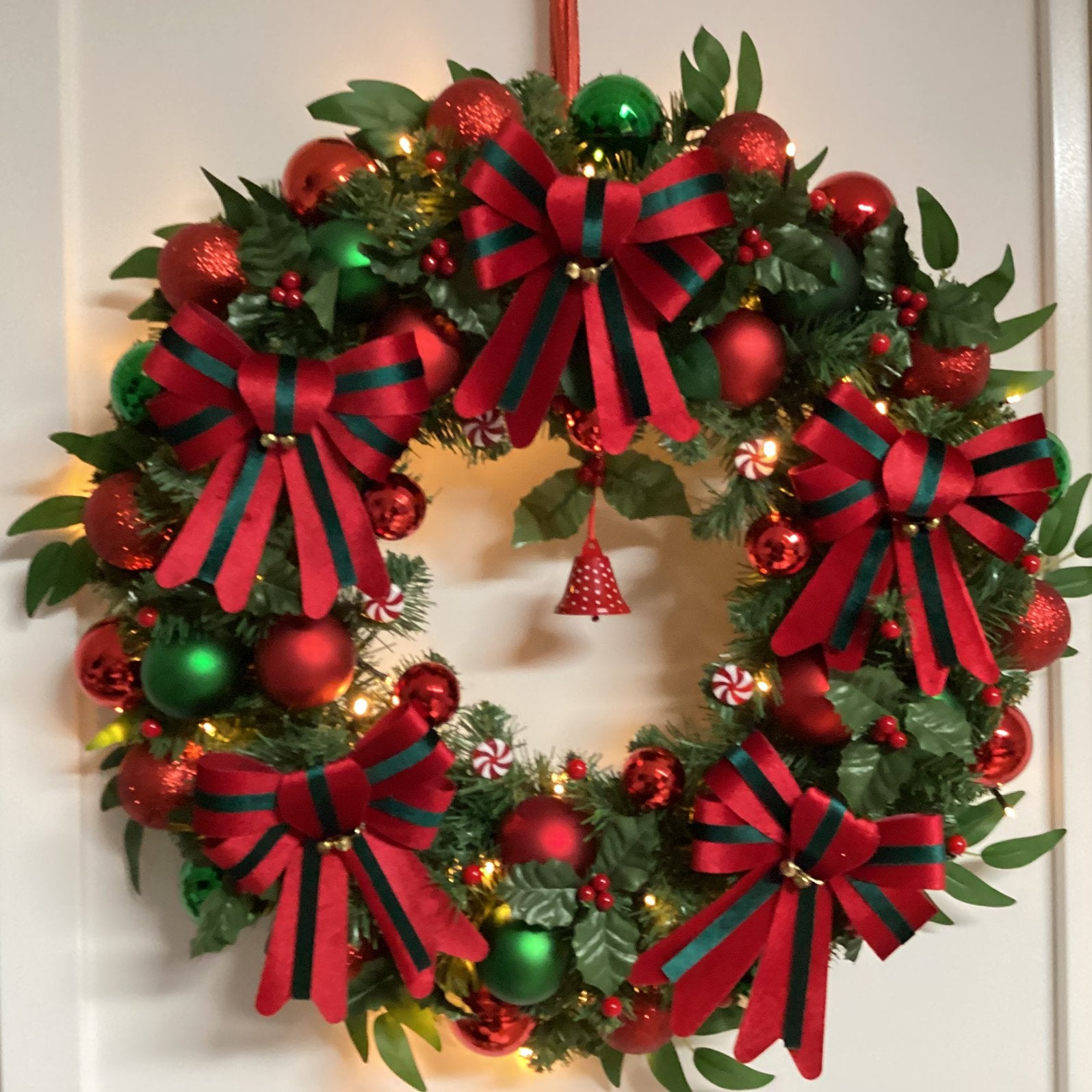 Prachtige grote kerstkrans met verlichting 65 cm, Ophalen of Verzenden, Nieuw