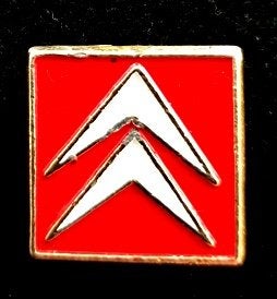 Citroën pin- rood-wit vierkant gelakt, Verzenden, Nieuw, Transport, Speldje of Pin