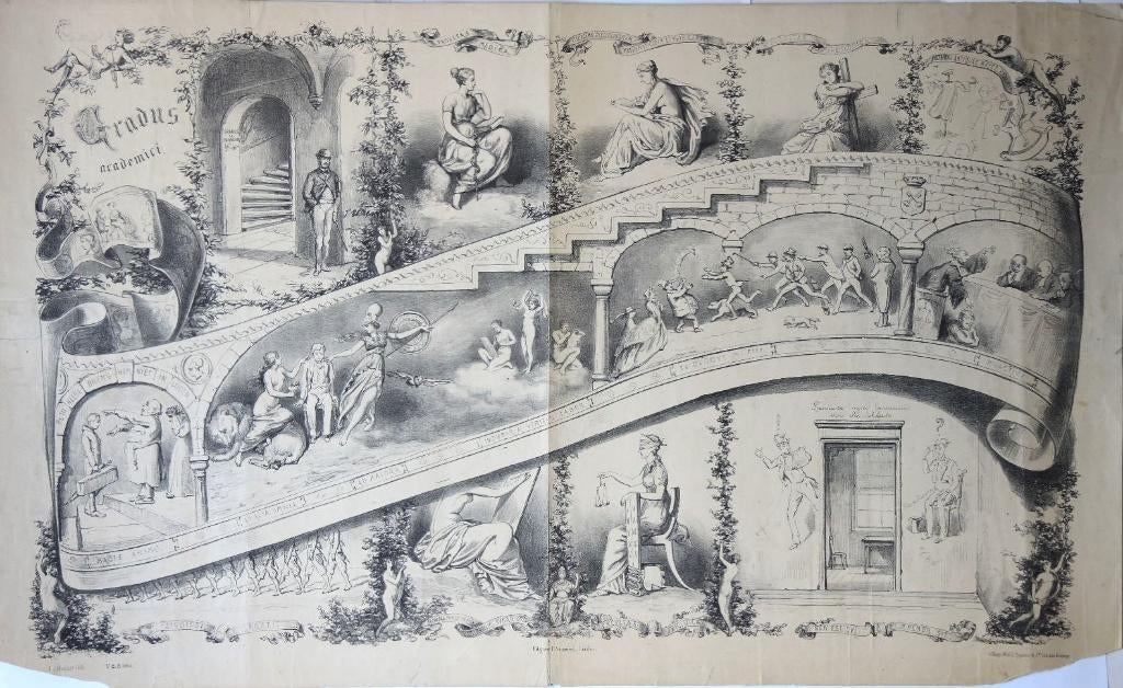 J. J. Mesker naar Victor de Stuers litho "Gradus Academici", Ophalen