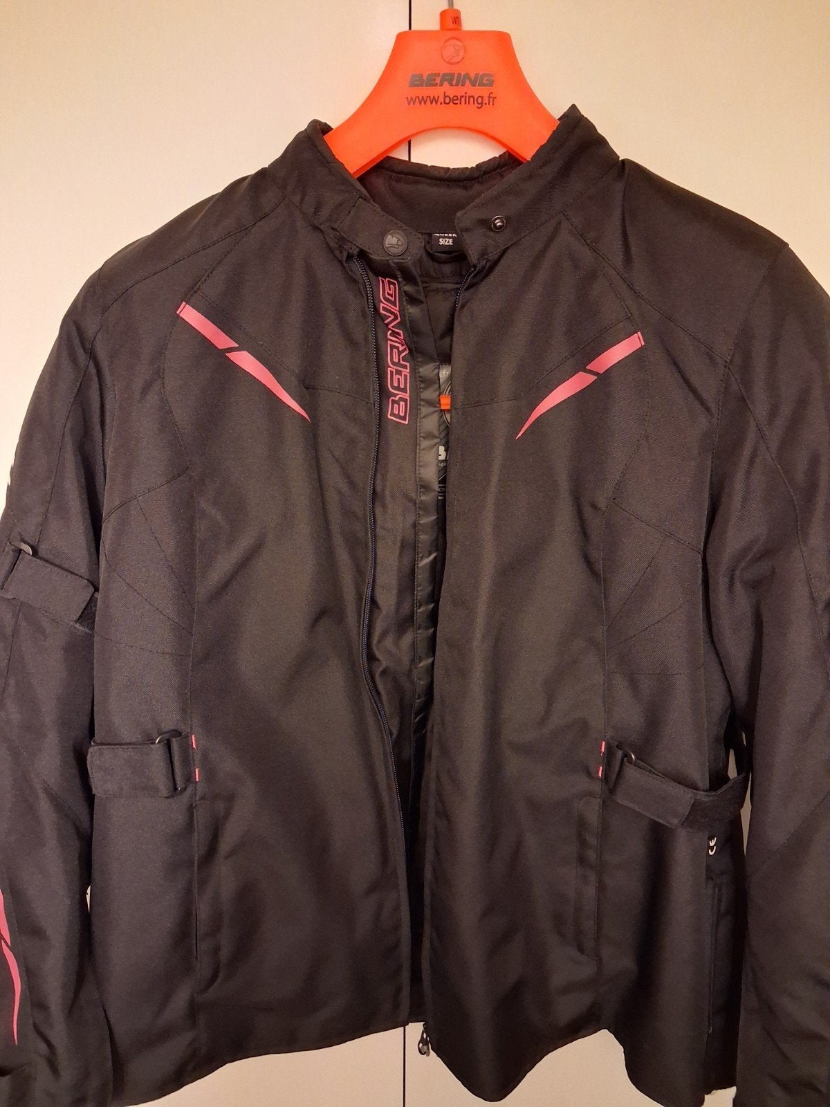Bering Queen WT3 motorjas dames - Zwart/Roze, Motoren, Kleding | Motorkleding, Ophalen, Tweedehands, Dames, Bering