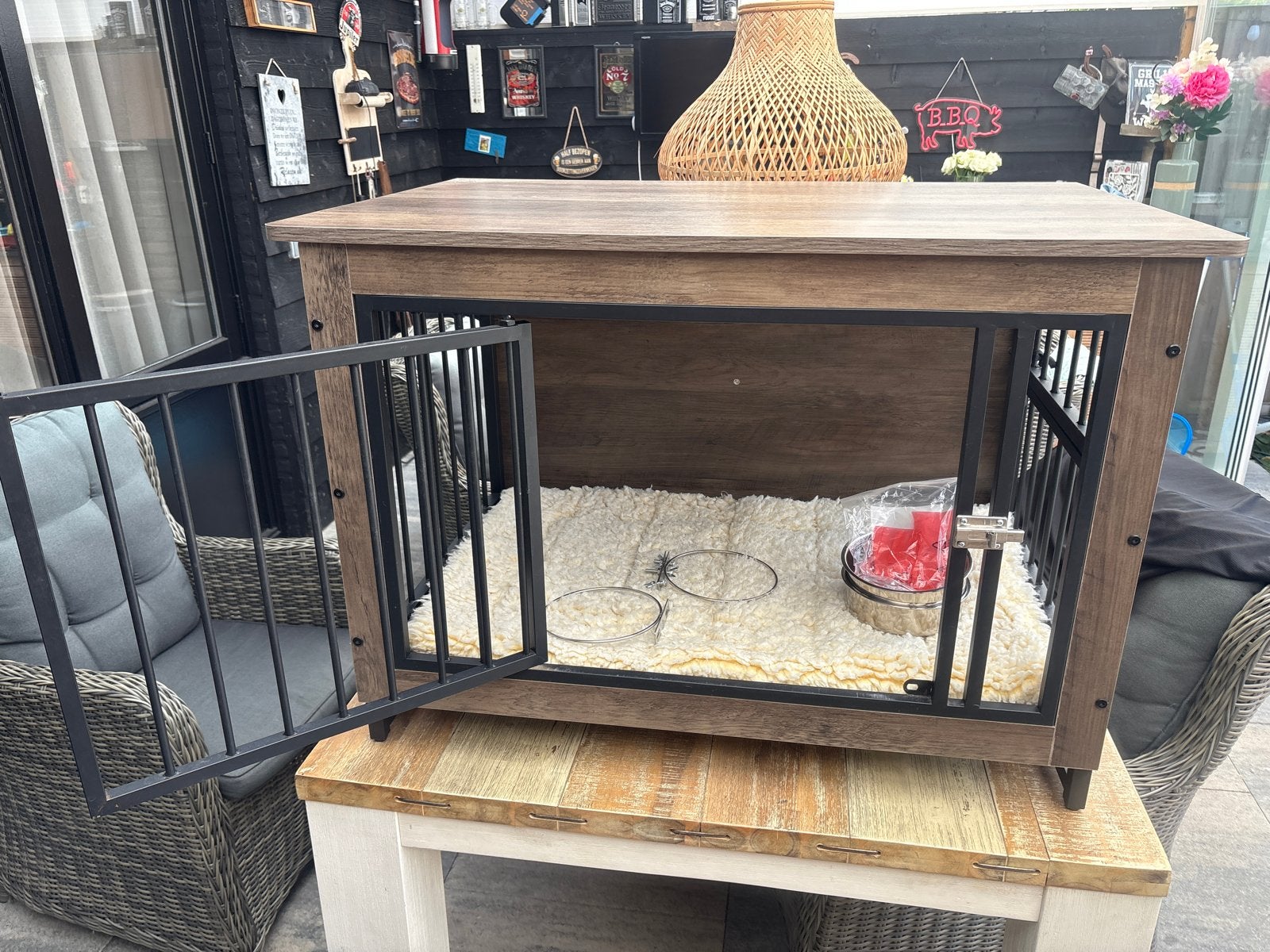 Honden bench , bench meubel, Ophalen, Zo goed als nieuw