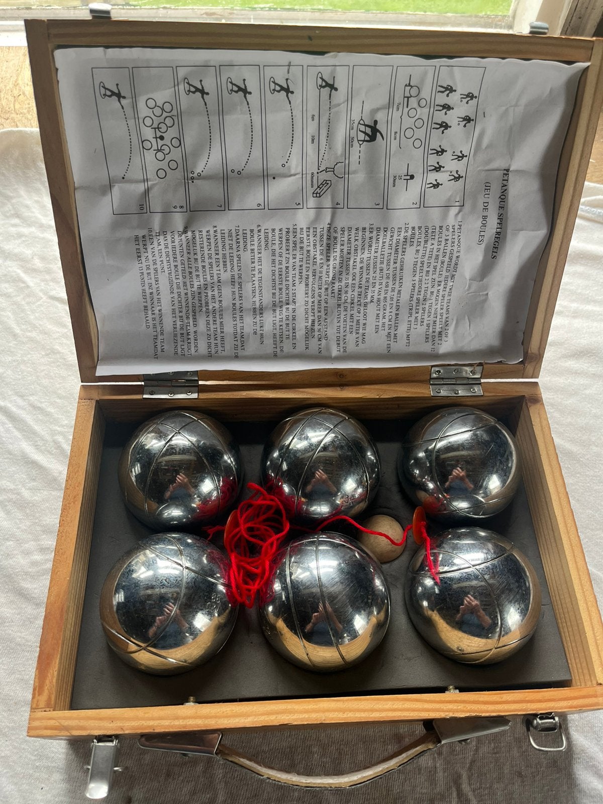Jeu de Boules set  nieuw !! In mooi kistje., Ophalen, Zo goed als nieuw, Bal