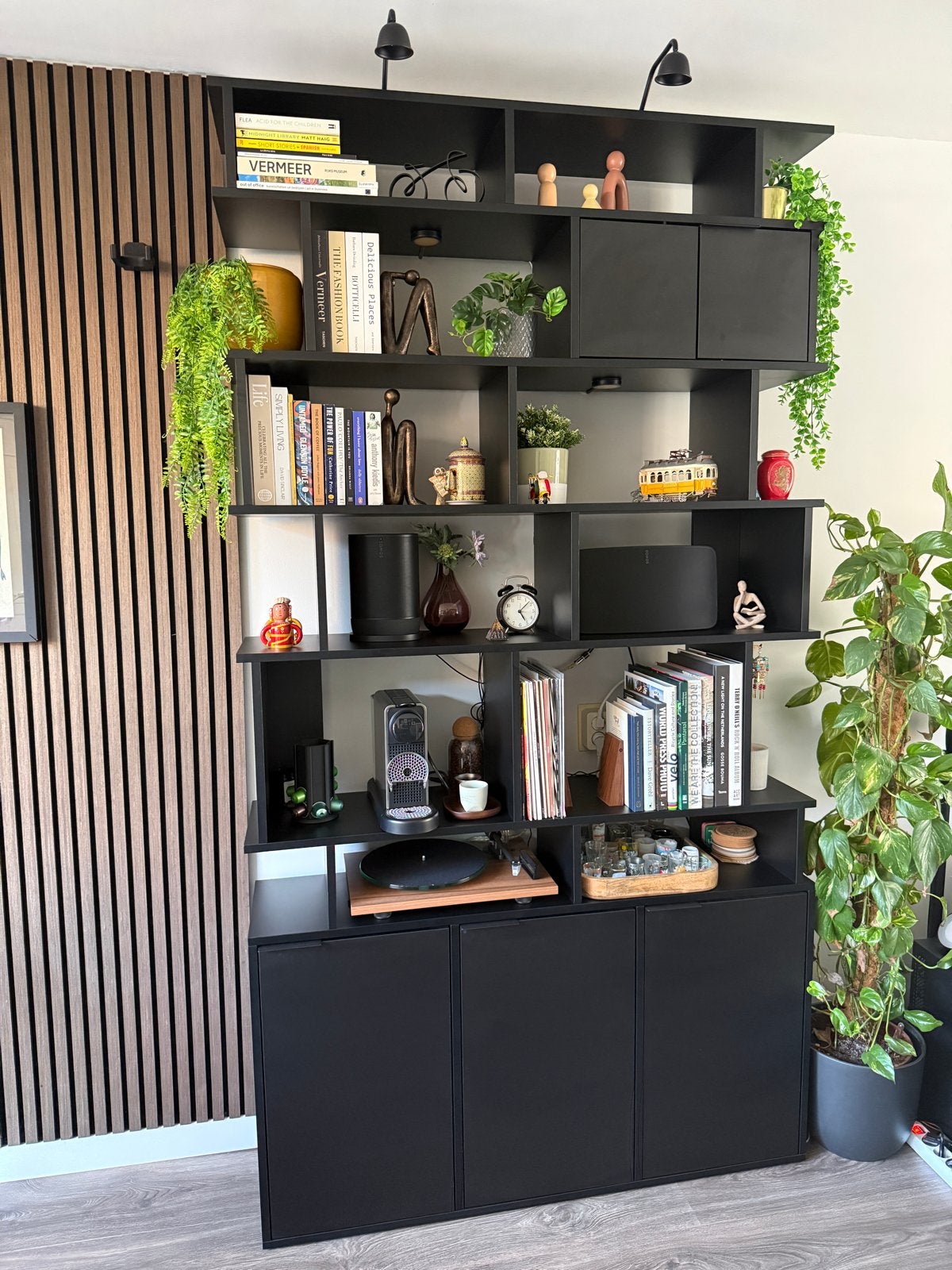 Tylko Zwarte Boekenkast/Kast - H243xB131xD32cm, Ophalen, 100 tot 150 cm, 200 cm of meer, Zo goed als nieuw
