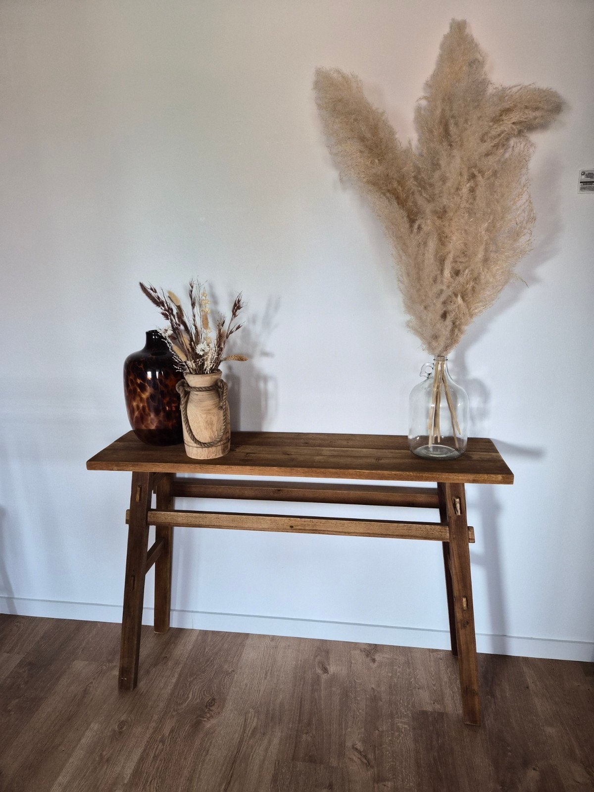 Rustieke houten bank/sidetable, Huis en Inrichting, Tafels | Eettafels, Gebruikt, 50 tot 100 cm, 100 tot 150 cm, Rechthoekig, Overige houtsoorten