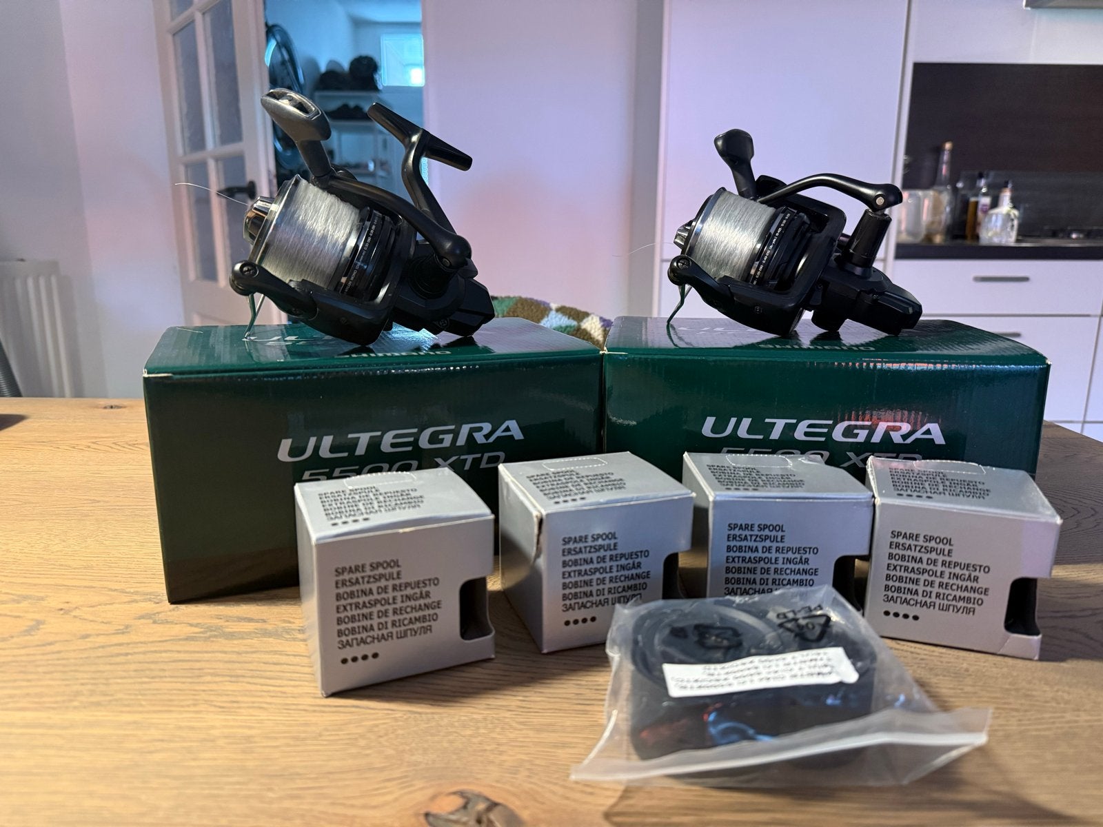 Shimano Ultegra 5500 XTD met 4 reserve spoelen, Ophalen, Zo goed als nieuw, Molen
