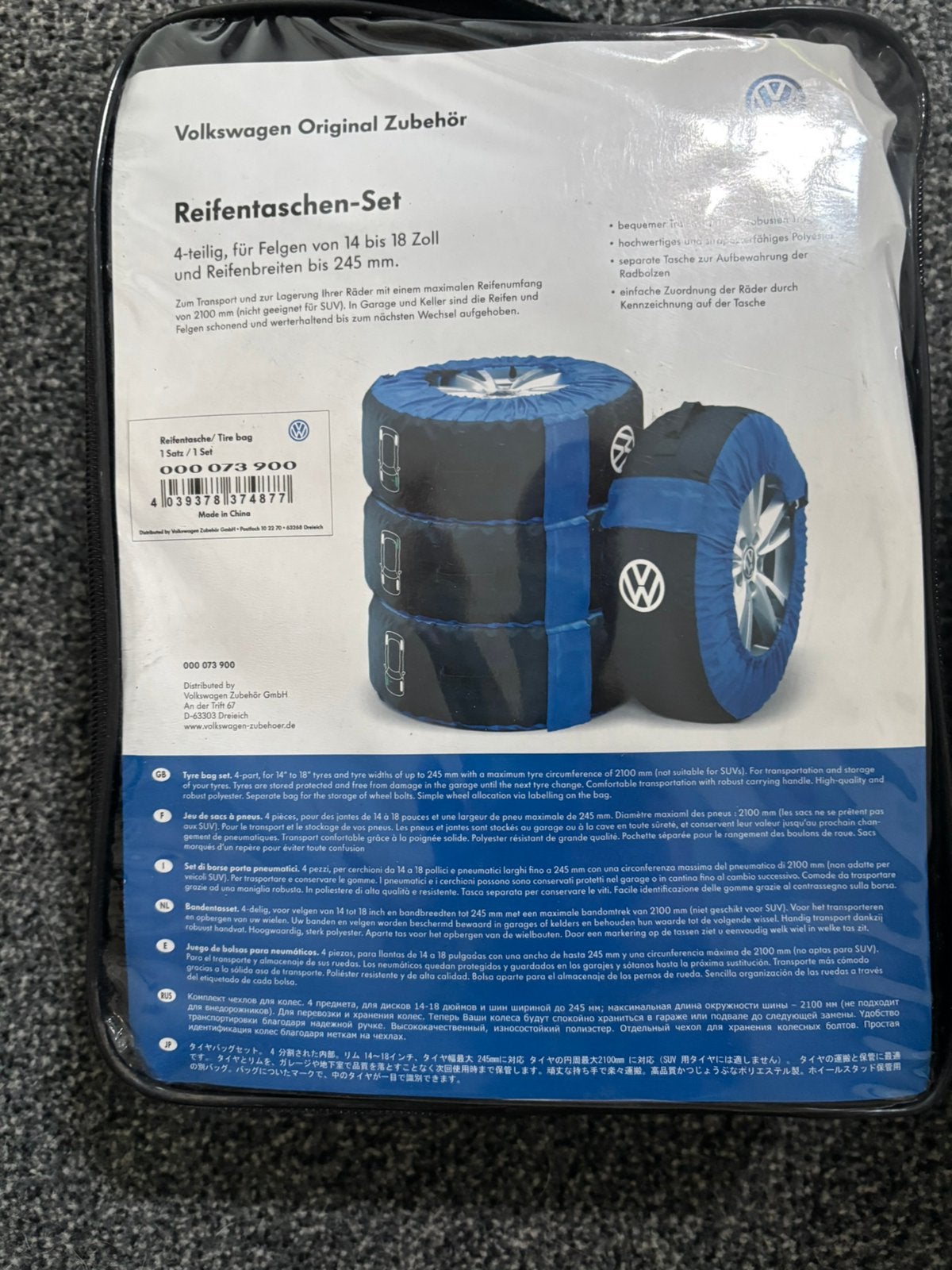Hoezen tbv autobanden ( bandentas), Ophalen, Nieuw