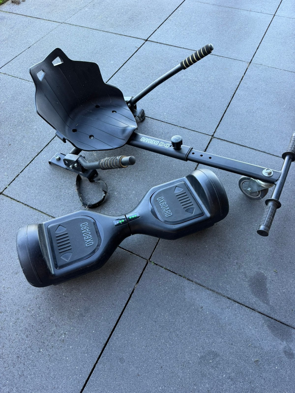 Oxbord hoverboard en Oxbord zitje, Gebruikt