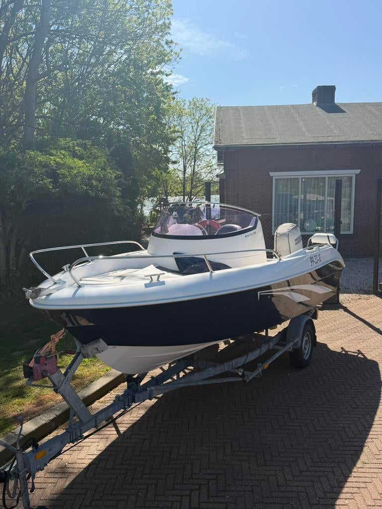 Prins 550 open honda 75pk nieuwstaat heel veel opties!, Watersport en Boten, Ophalen, Zo goed als nieuw, Elektrische start