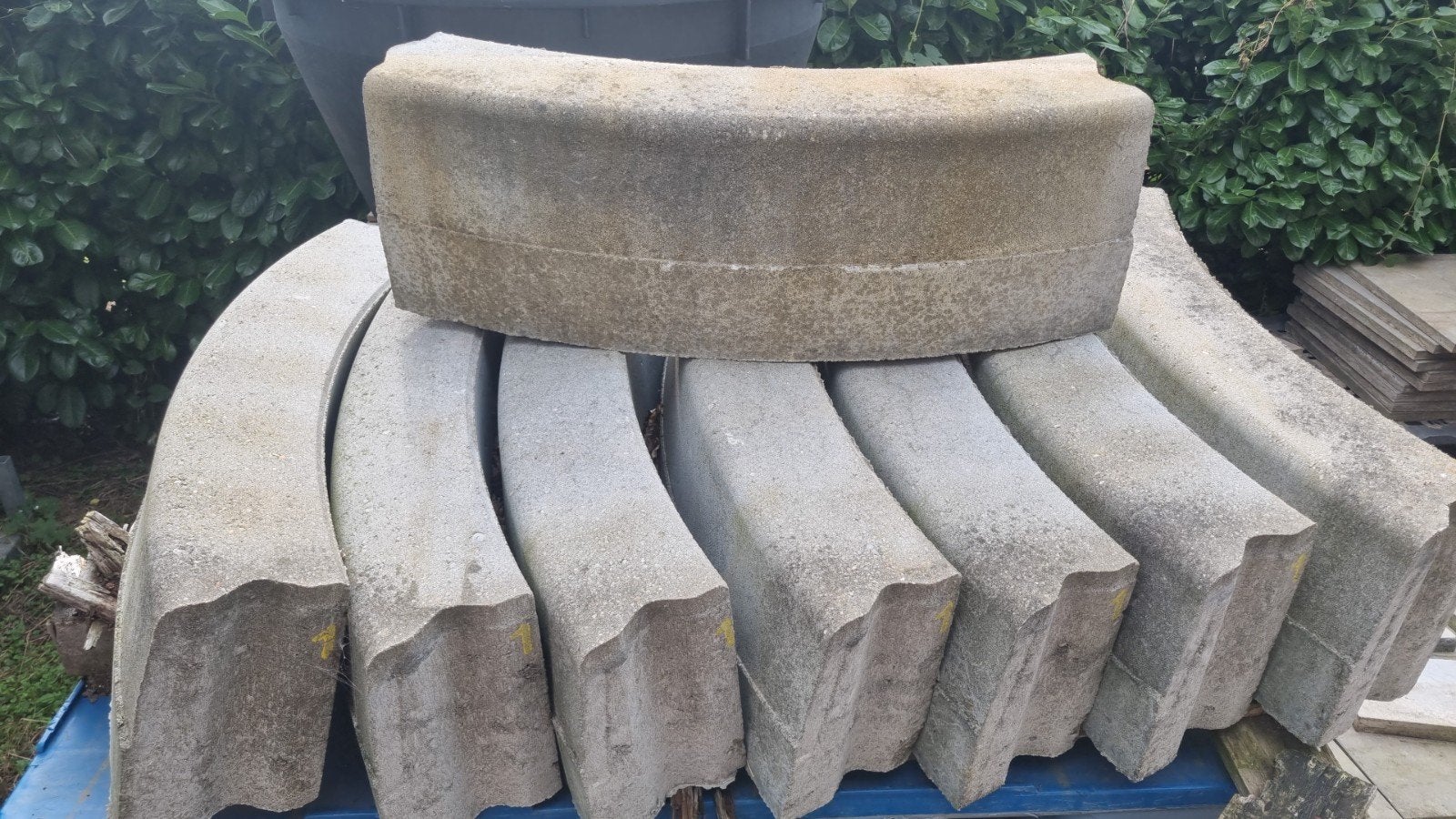 8x Betonbanden Bocht 25x70x15cm, Tuin en Terras, Ophalen, Gebruikt, Beton, Overige typen