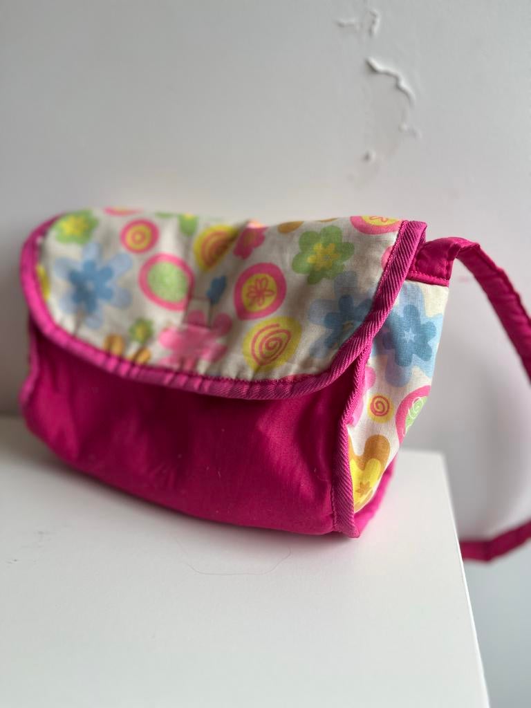 Leuke luiertas voor poppen - roze met bloemenprint, Ophalen of Verzenden, Zo goed als nieuw