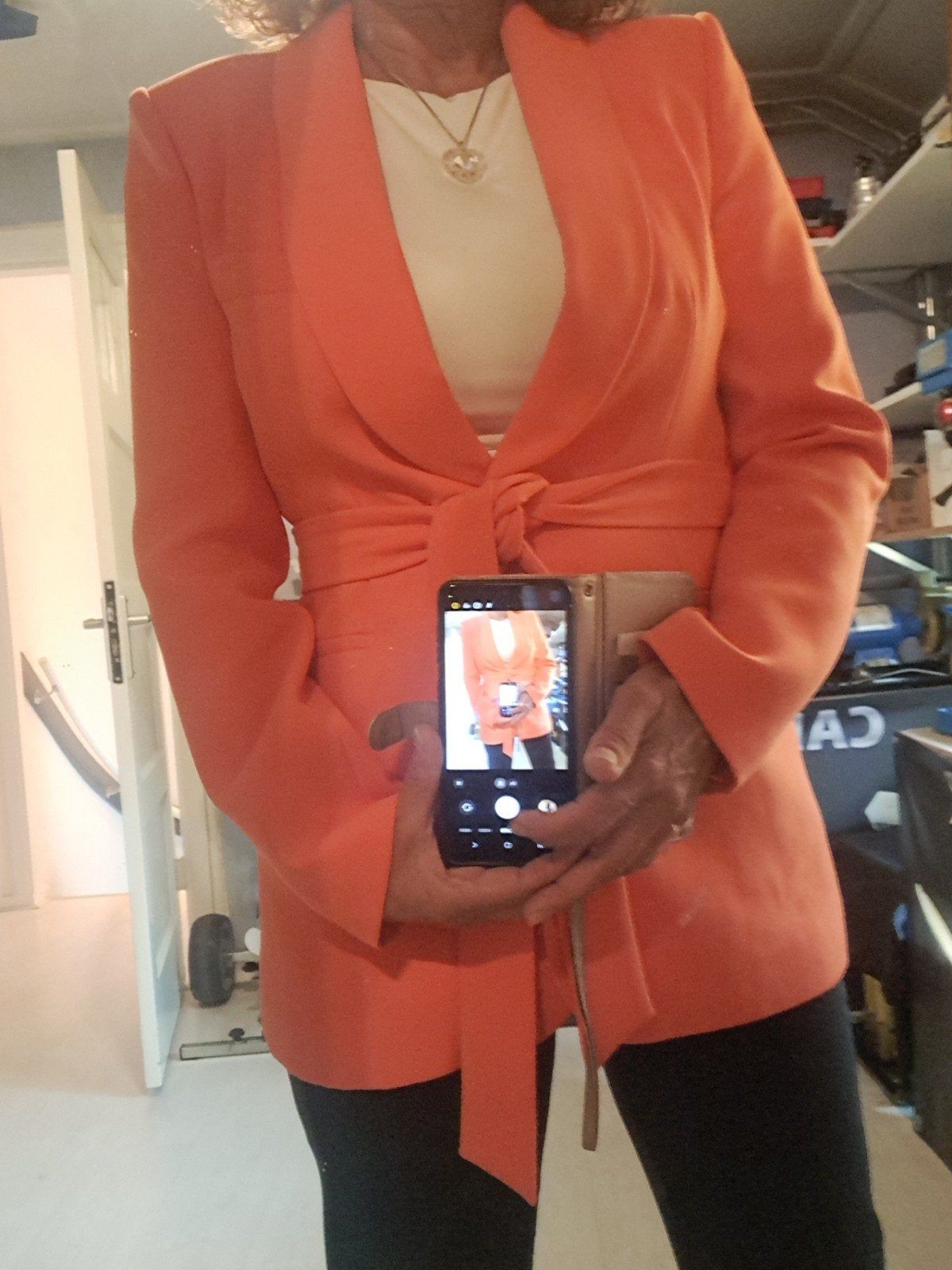 Zara Koraalrode Blazer Maat S - Zo goed als nieuw, Zara, Oranje, Ophalen of Verzenden, Zo goed als nieuw