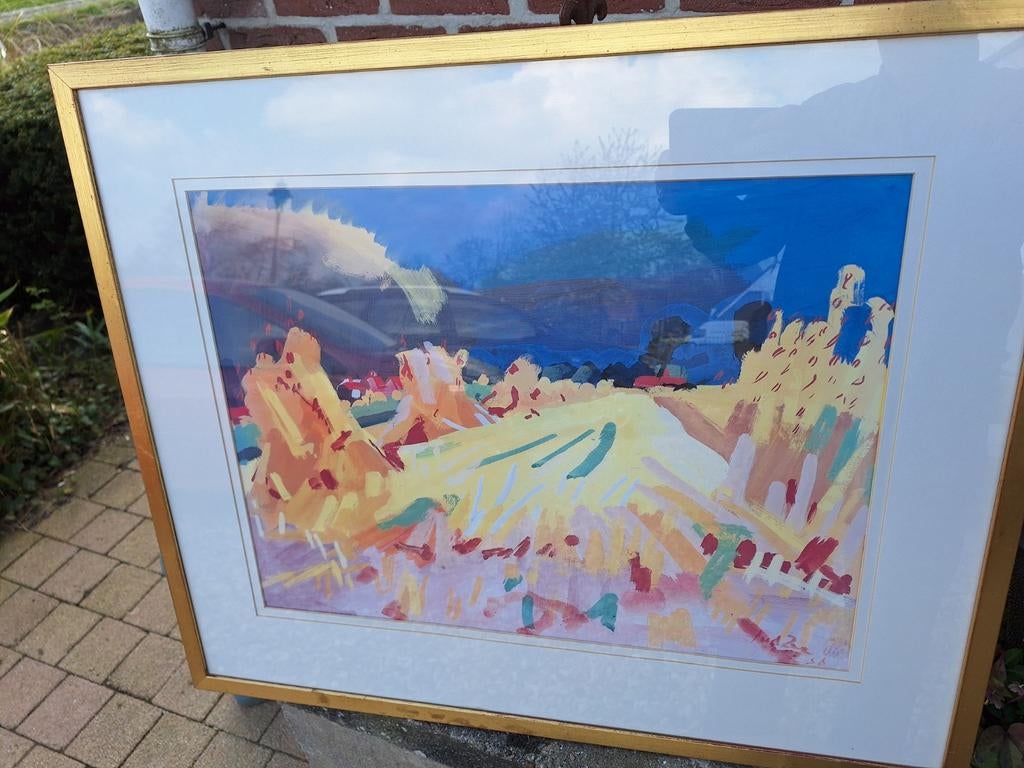 Korenschoven op het land - Jan van der Zee, Antiek en Kunst, Ophalen