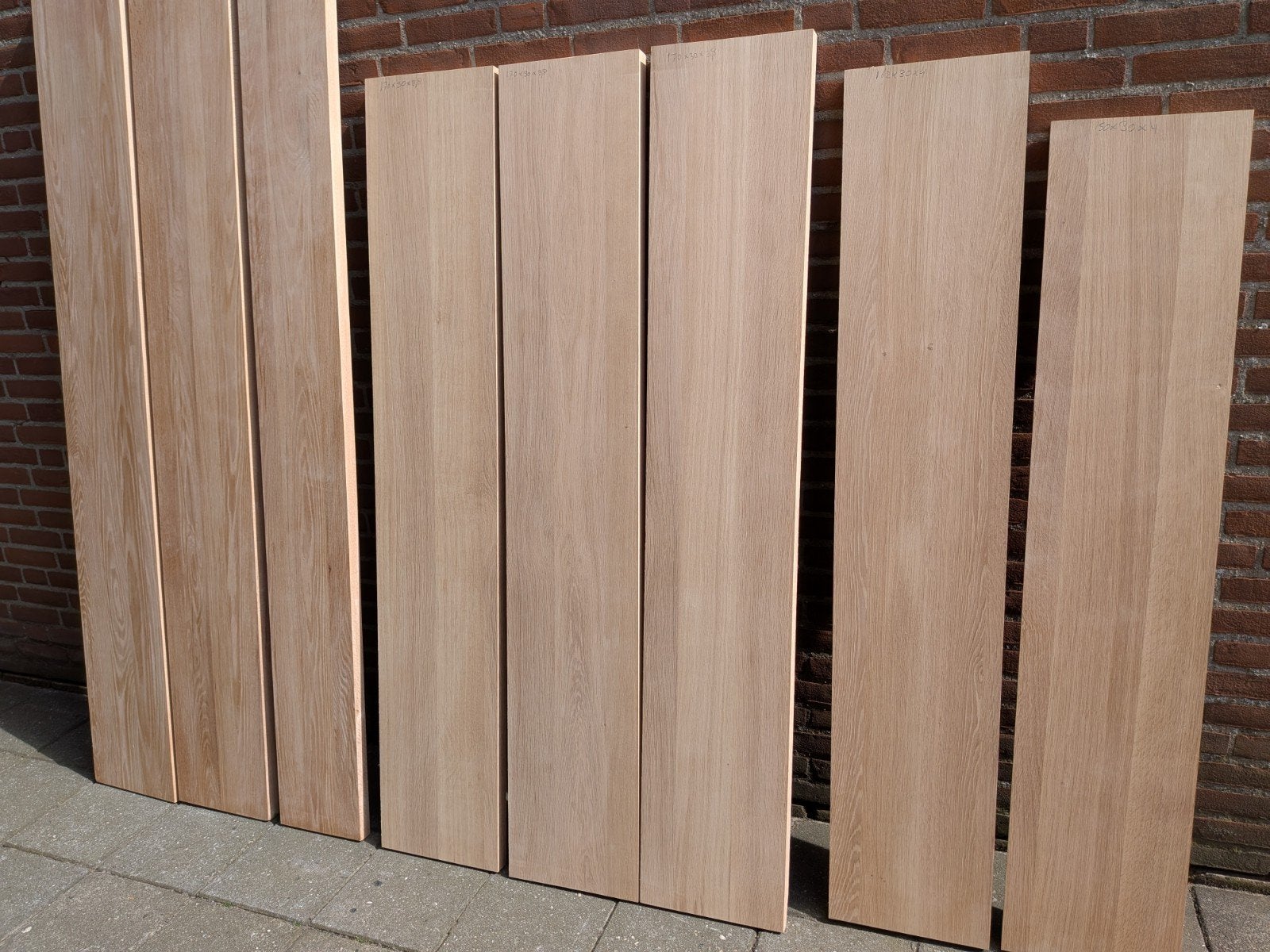 Massief eiken planken , geschaafd, Doe-het-zelf en Verbouw, Hout en Planken, Ophalen, Minder dan 25 mm, Plank, Minder dan 200 cm