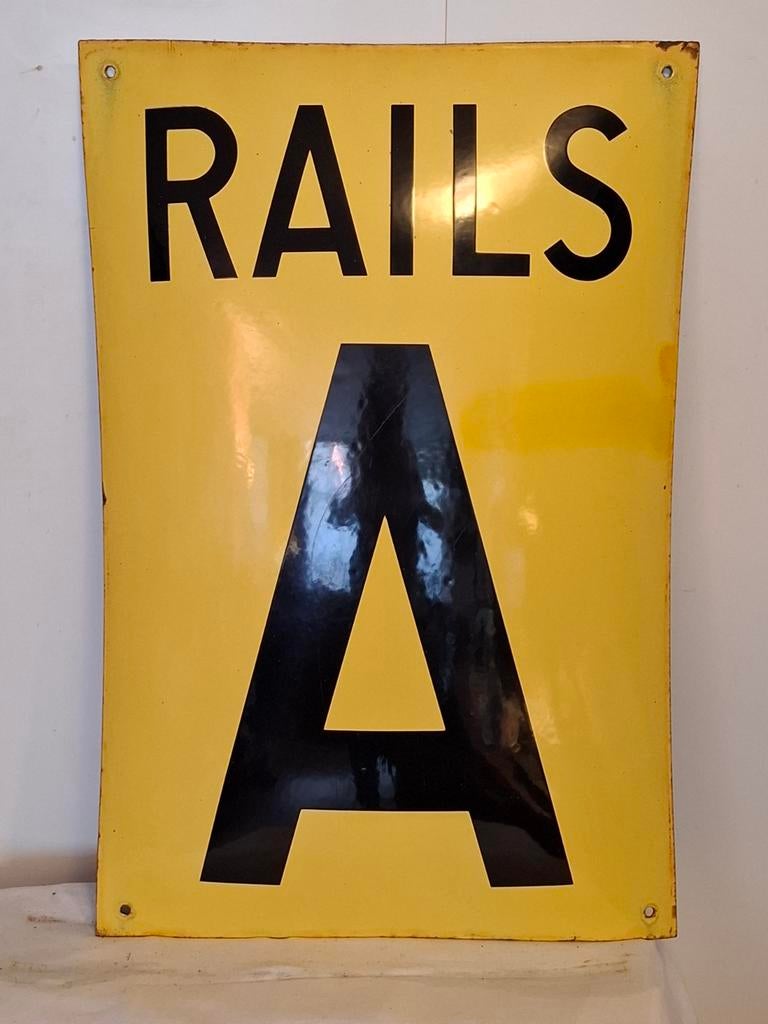 Emaille bord, Verzamelen, Spoorwegen en Tramwegen, Ophalen of Verzenden, Trein, Overige typen