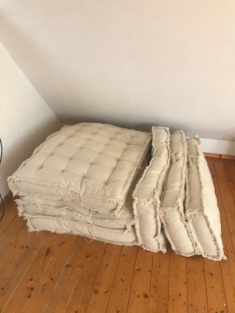 Bohemian ecru pallet kussens, Ophalen, Gebruikt