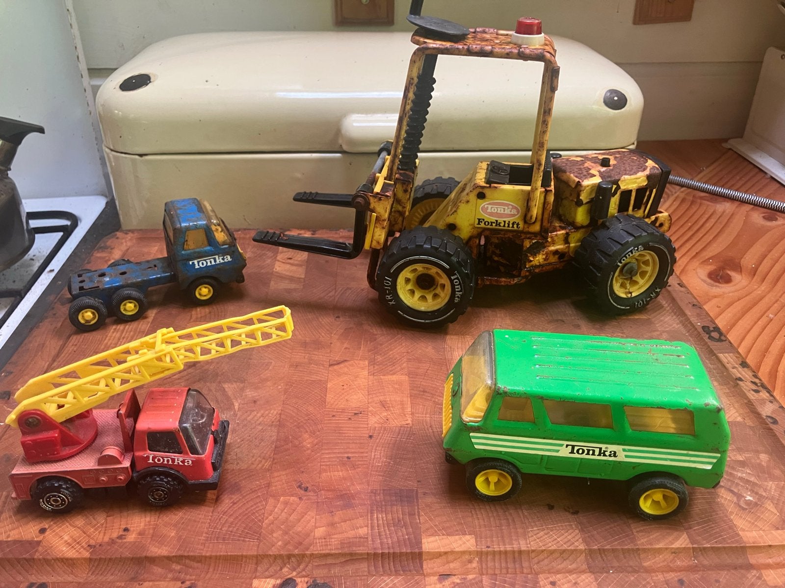 Vintage Tonka auto's - set van 4, Antiek en Kunst, Antiek | Speelgoed, Ophalen of Verzenden