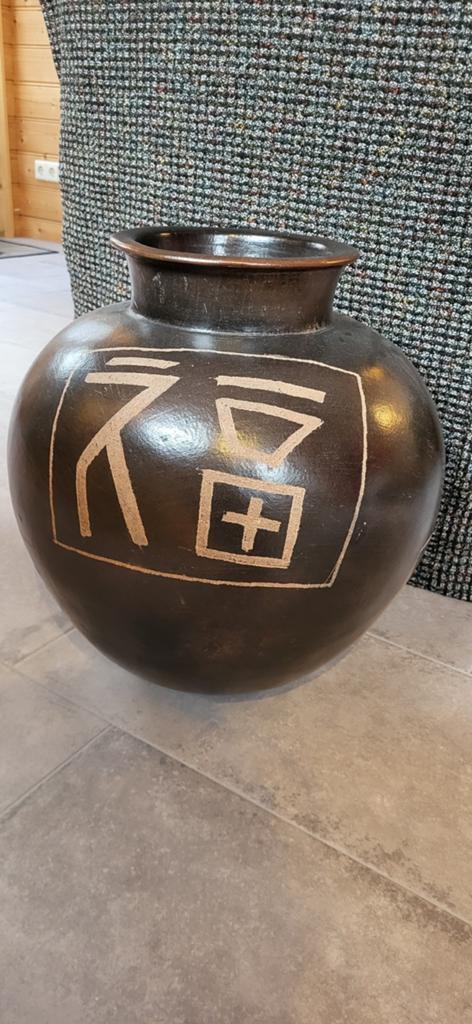 Grote Chinese Aardewerk Pot met Karakter, Antiek en Kunst, Ophalen