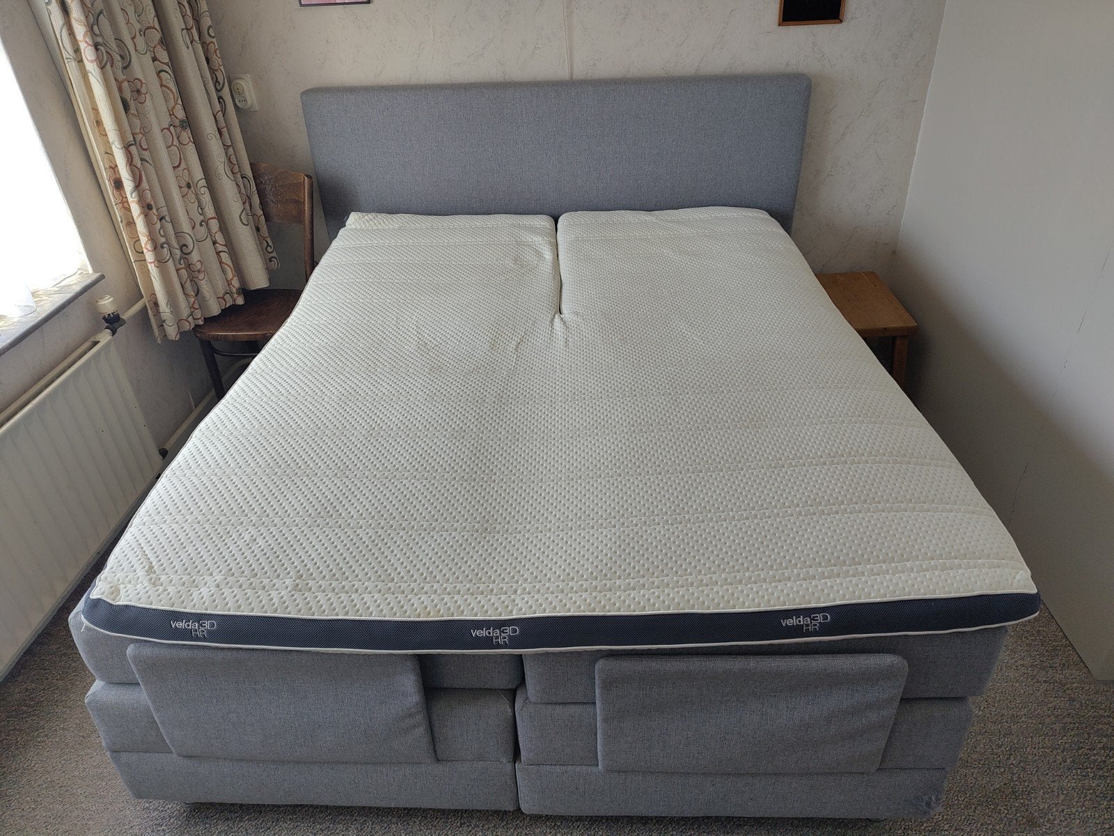 Velda elektrische boxspring 160x200 – 2-persoons verstelbaar, Ophalen, Gebruikt, Tweepersoons, 160 cm
