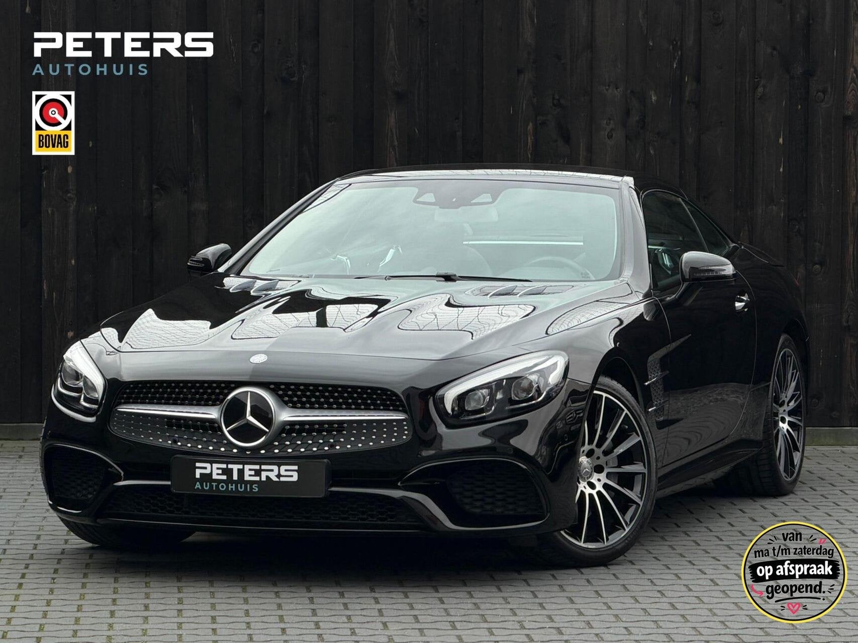 Mercedes SL-klasse 400| Soft-Close| Massage| H&K| Keyless|, Auto's, Achterwielaandrijving, Gebruikt, Zwart, Leder