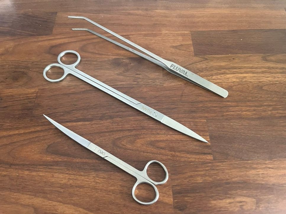Aquascaping tools - ADA curved scissors + Fluval set, Ophalen of Verzenden