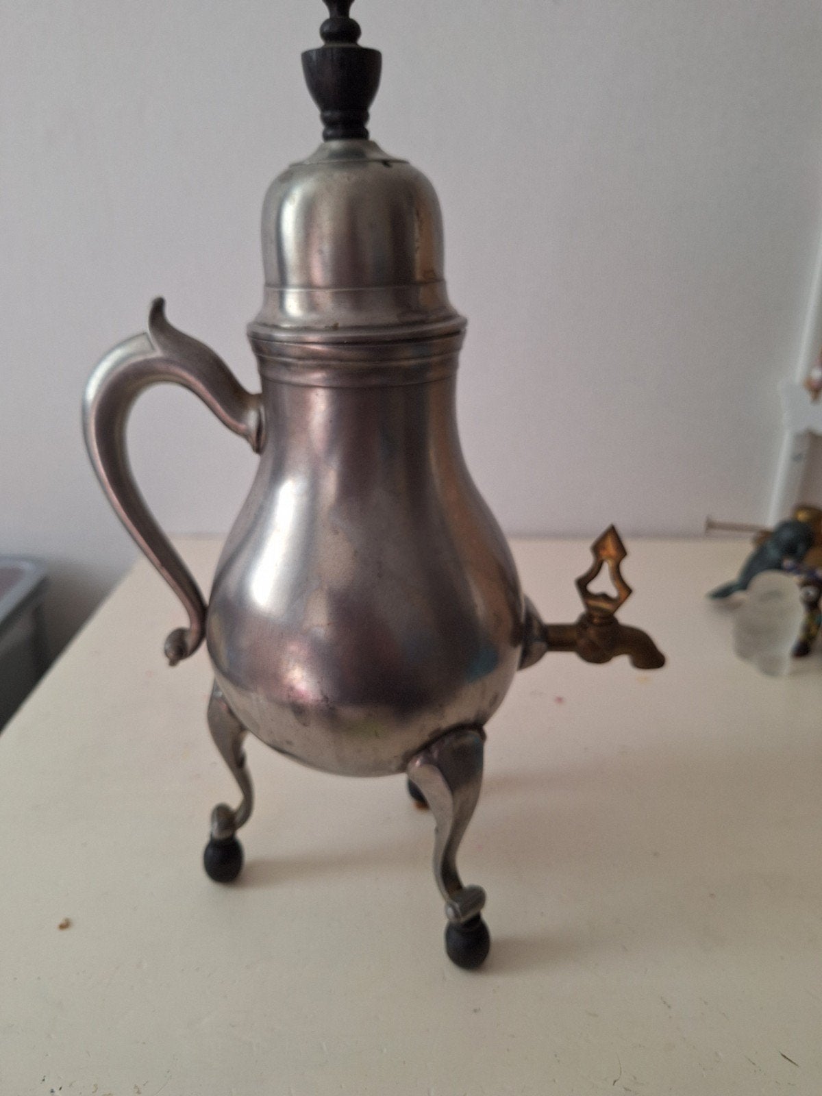 Antieke tinnen kraantjeskan met kraan, Antiek en Kunst, Ophalen of Verzenden