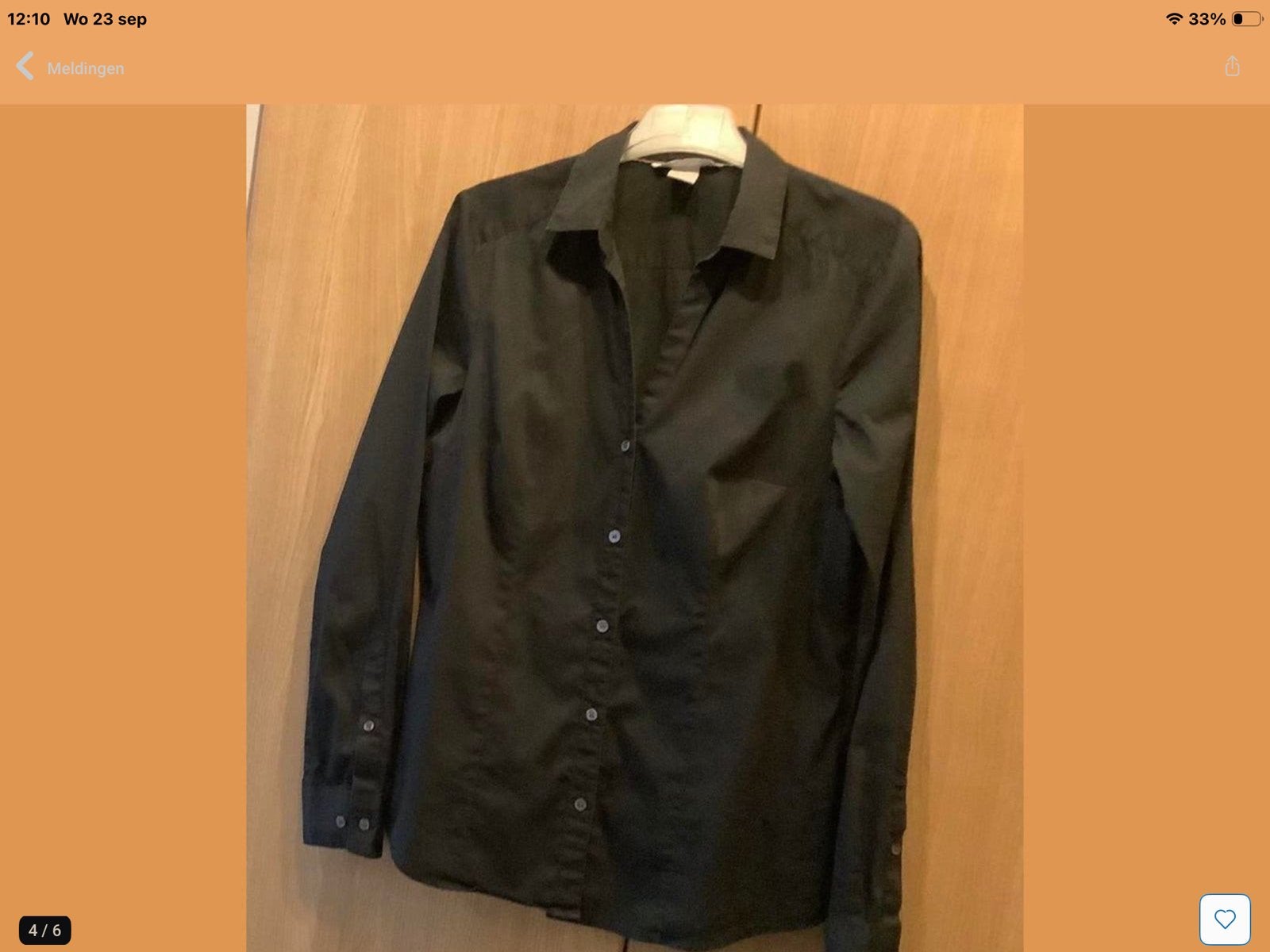 Zwarte blouse getailleerd.  mt 36.    H&M, Verzenden, Nieuw, Maat 36 (S), Zwart