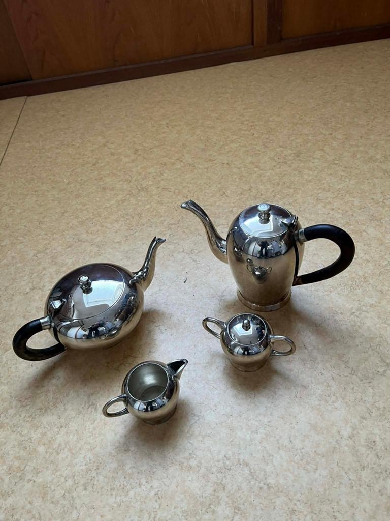 Vintage Bolvormige Theepot en Suiker/Melk Set, Ophalen of Verzenden