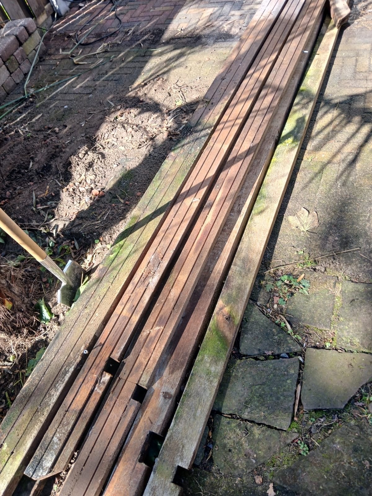 Hardhout van pergola gratis., Gebruikt, Ophalen of Verzenden, Balk, Overige houtsoorten