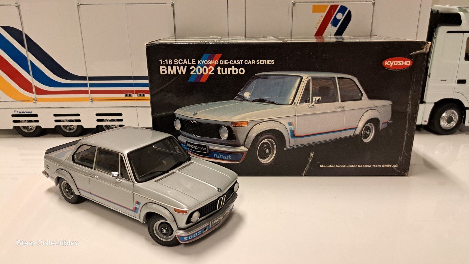 Kyosho BMW 2002 Turbo Silver, Hobby en Vrije tijd, Modelauto's | 1:18, Auto, Ophalen of Verzenden, Gebruikt, Kyosho