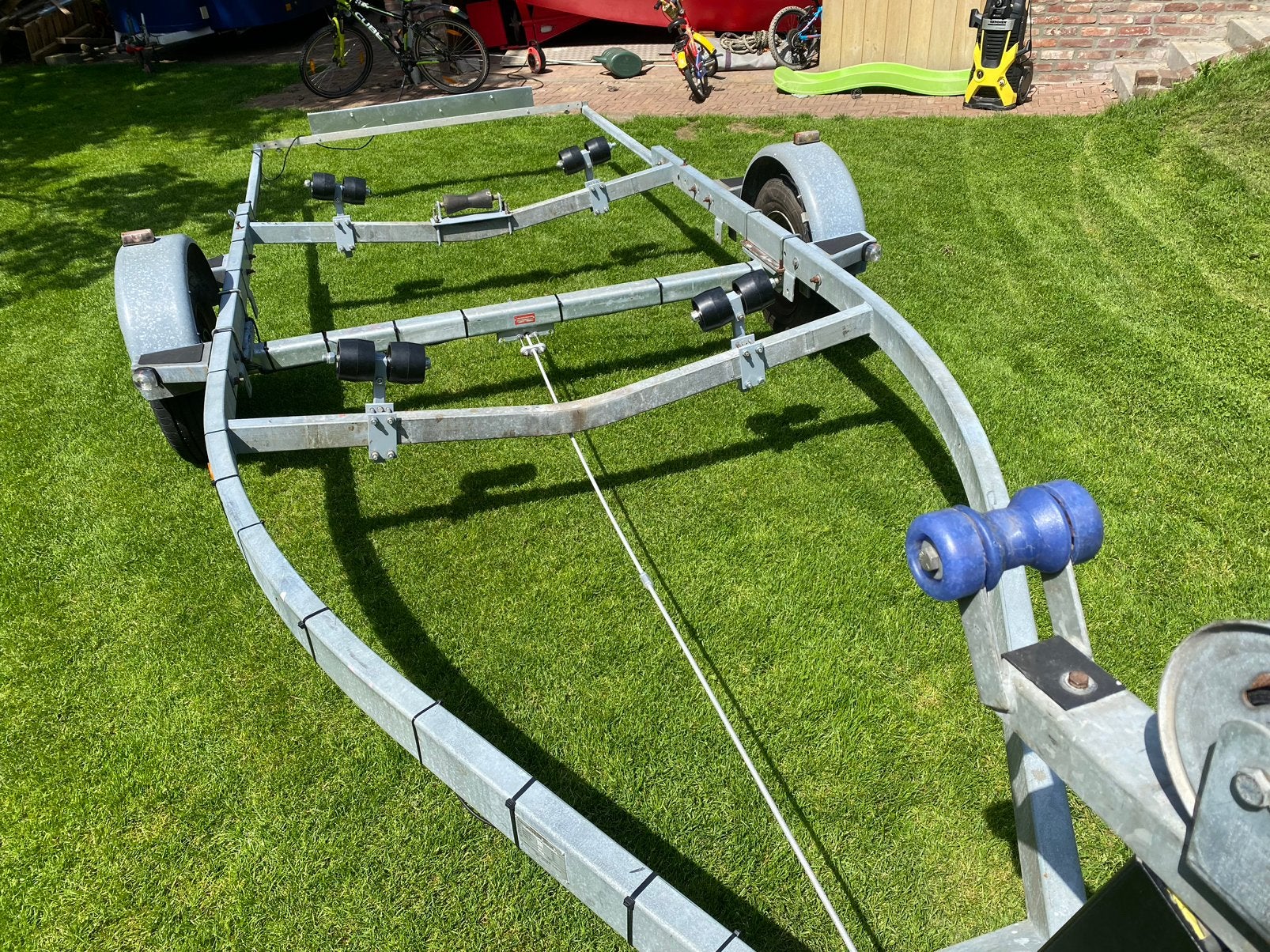 Trailer 1500 eigen kenteken nette staat, Ophalen, Zo goed als nieuw, Motor en Techniek, Motorboot