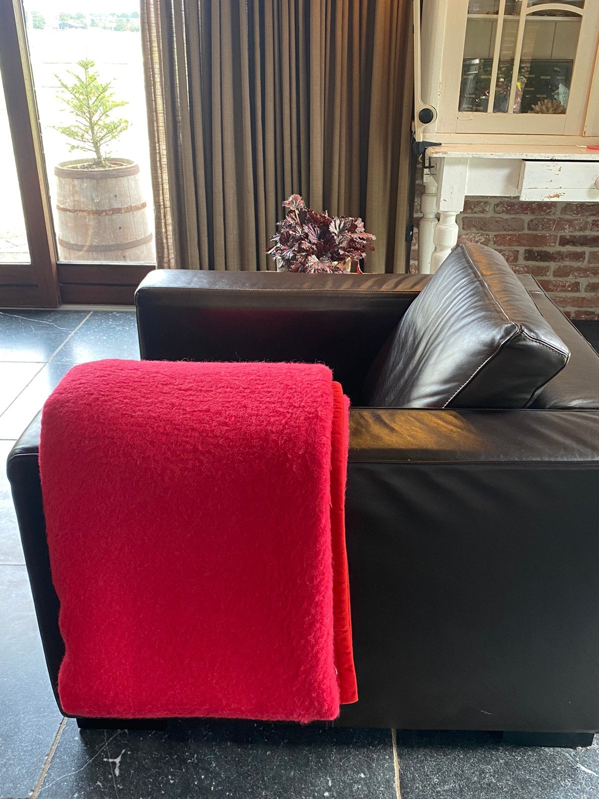 Prachtige Wollen Vintage Deken, Ophalen of Verzenden, Wol, Overige typen, Rood