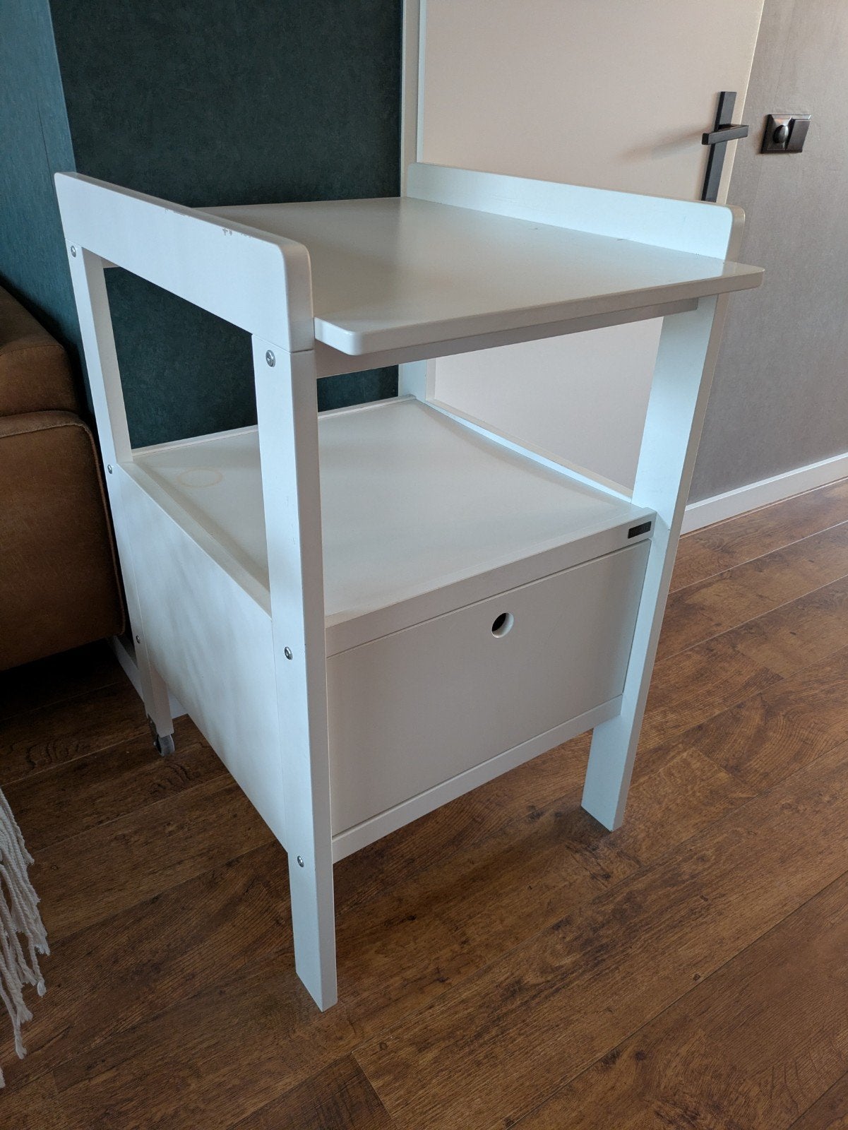 Witte Commode met Lade en Opstaande Rand, Ophalen, Gebruikt, Minder dan 75 cm, 70 cm of meer